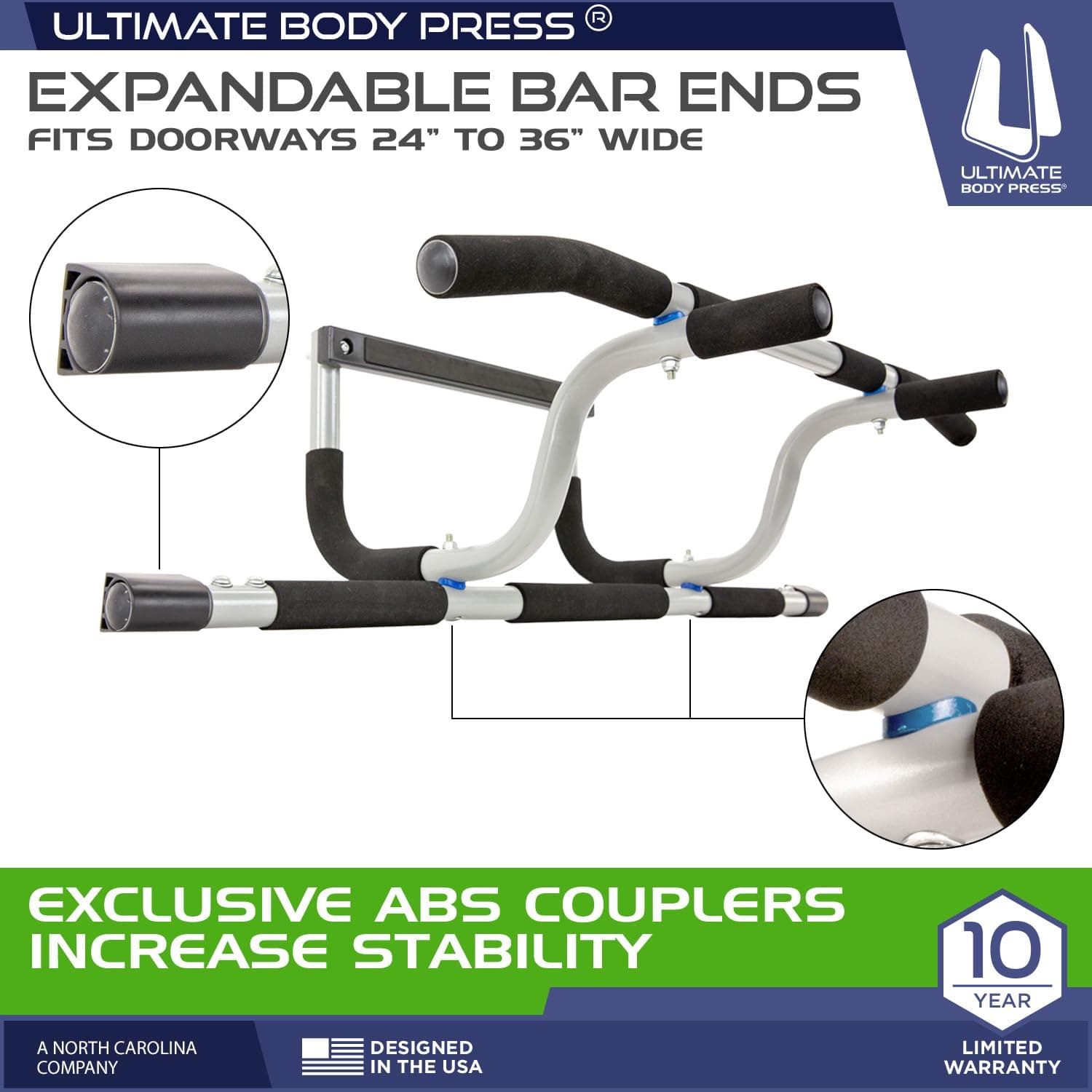 Ultimate Body Press XL Doorway Pull Up Bar with Elevated – Bild 3
