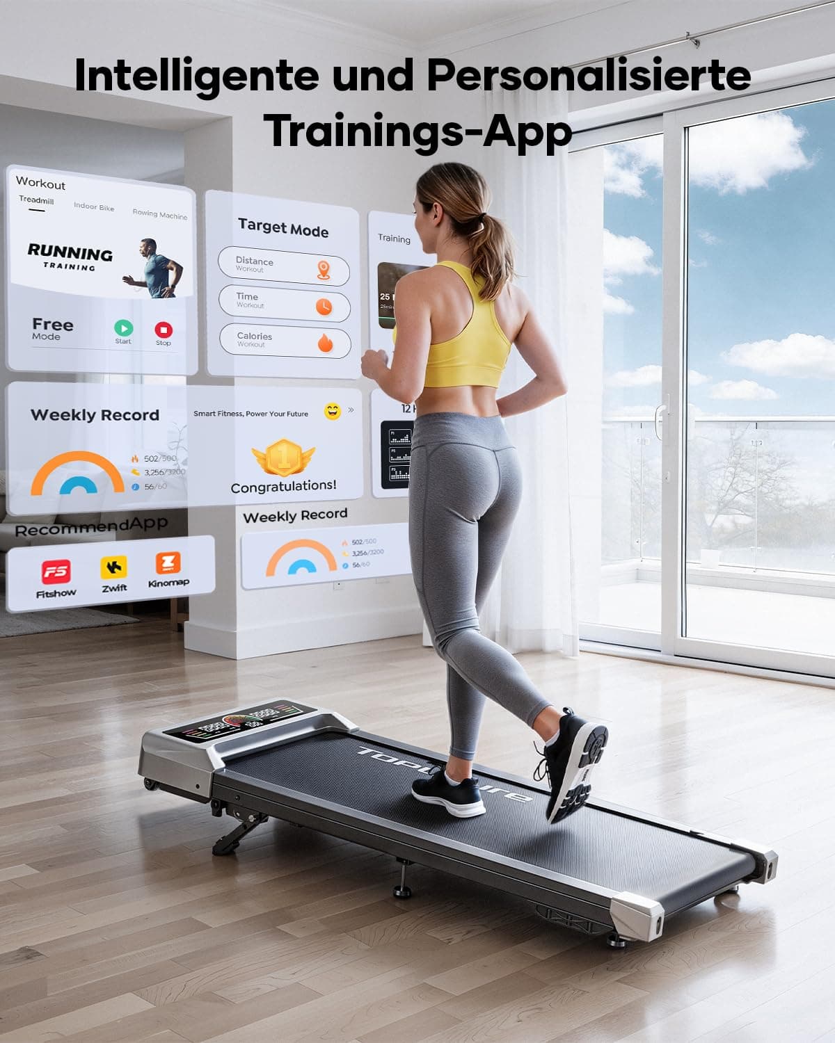 Toputure Laufband für Zuhause mit 10% Neigung – Bild 6