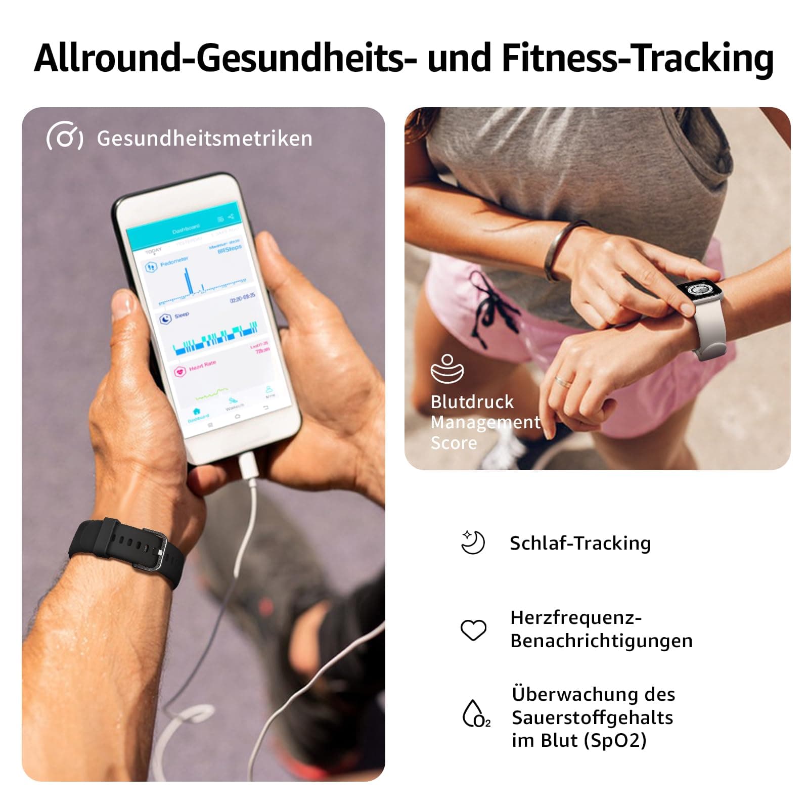 AcclaFit Smartwatch Damen Herren – Bild 4