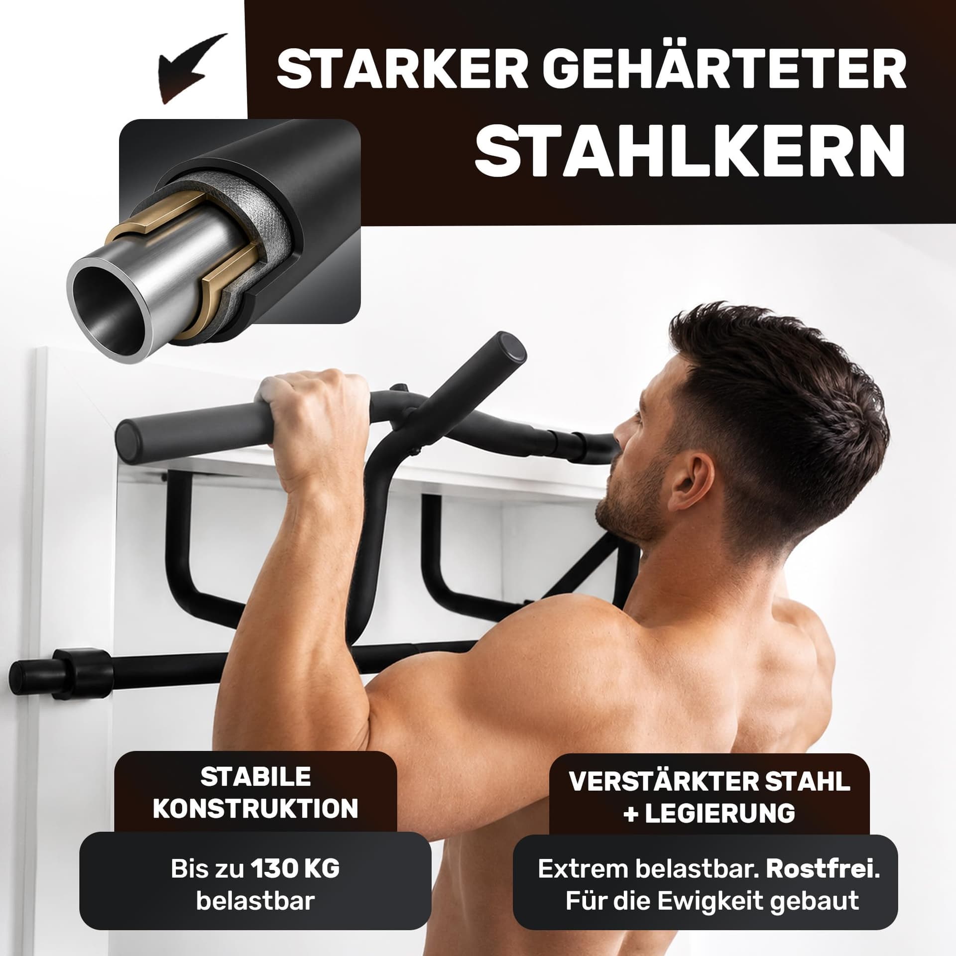 Everleven [NEU] Klimmzugstange Türrahmen ohne Schrauben – Bild 3