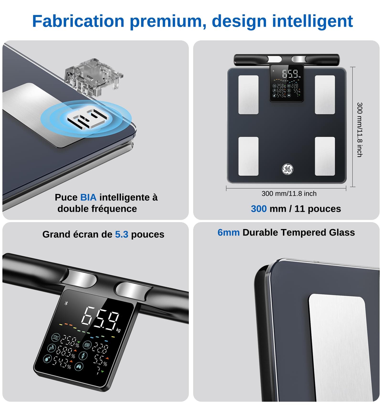 Global eFit Inc. (Manufactured under GE license) GE Körperfettwaage Digitale Waage Personen – Bild 7