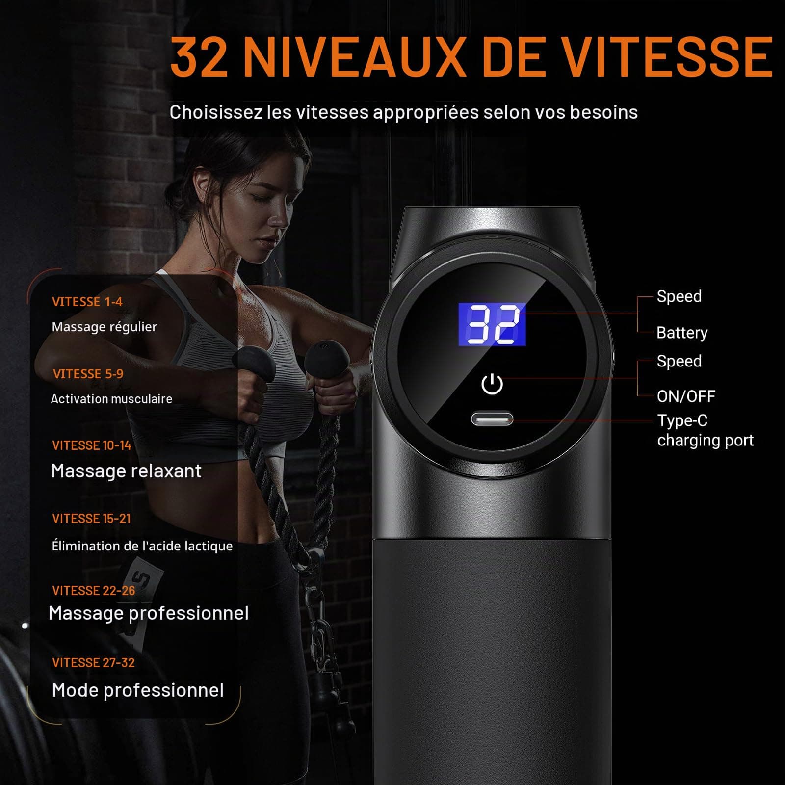 ASONINE Pistolet de Massage Musculaire – Bild 6