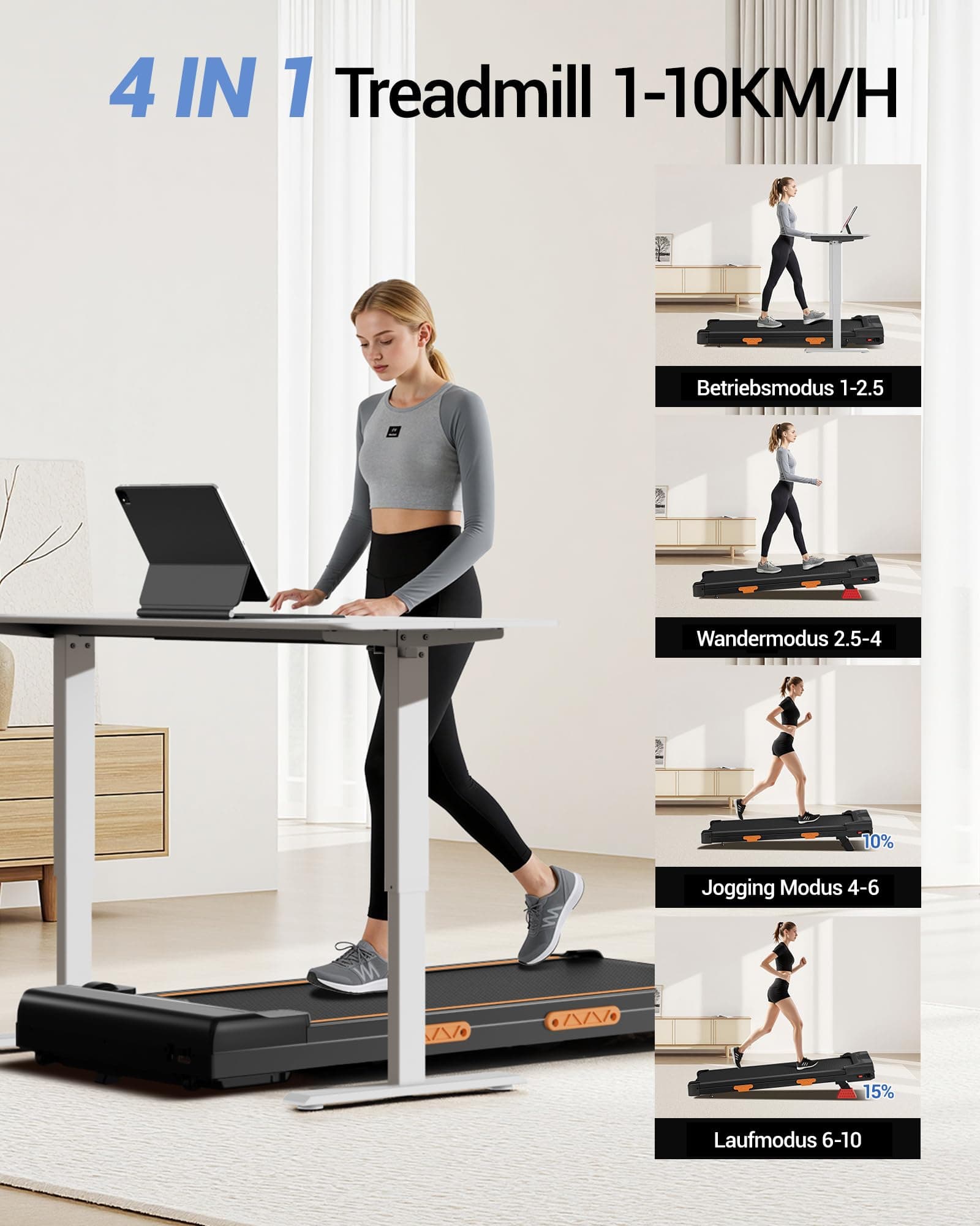 UMAY Walking Pad mit Steigung 15% – Bild 4