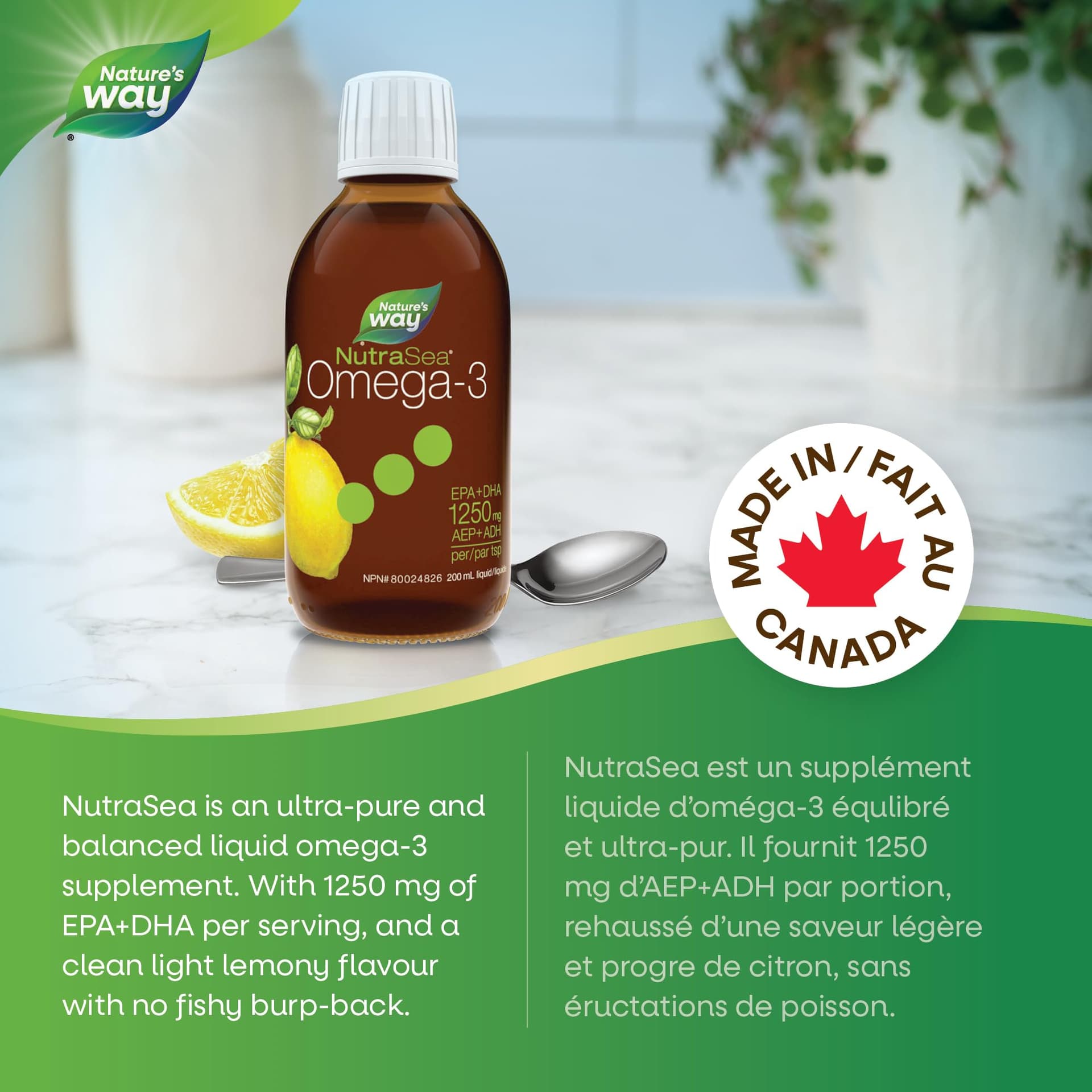 Nature's Way NutraSea Omega 3 Fish Oil Liquid Supplement – Bild 4