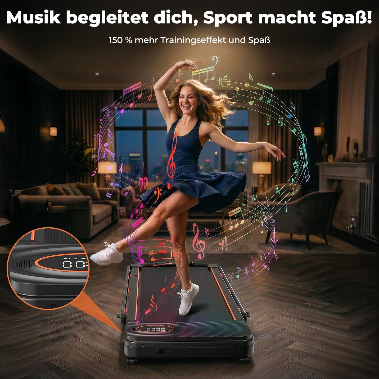 JAGJOG Laufband für Zuhause mit Auto 16% Steigung,Klappbar – Bild 2