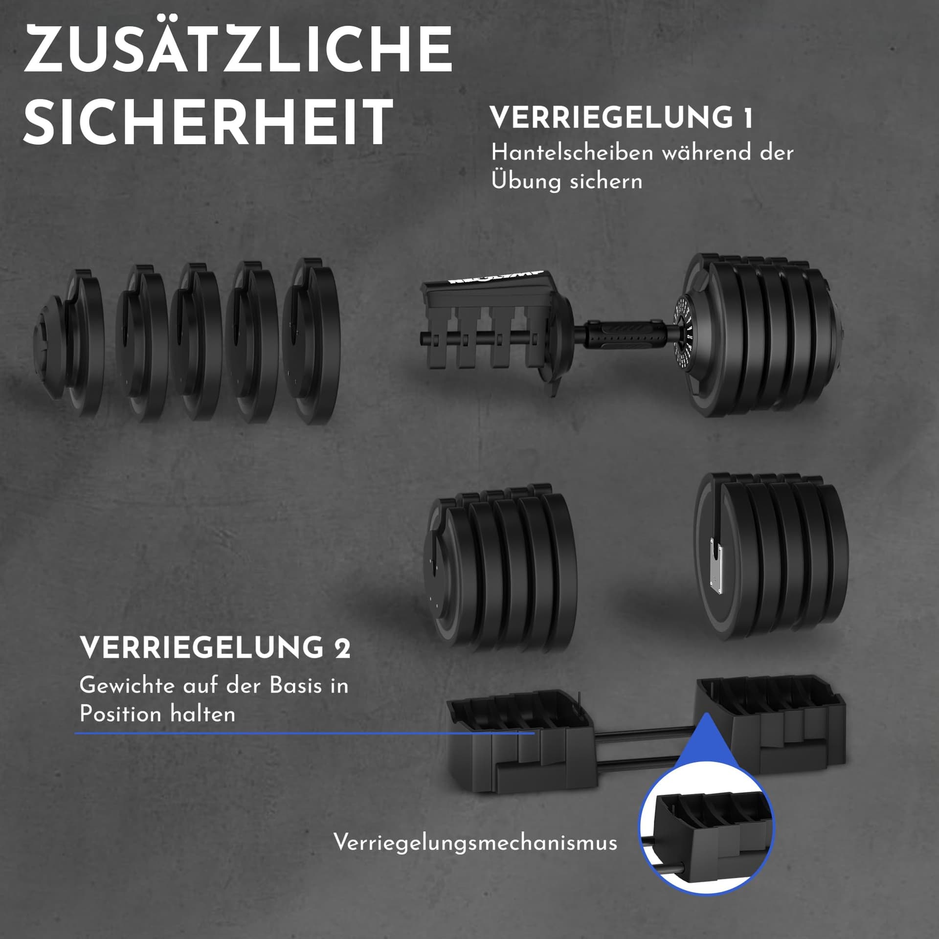 NEOLYMP 2er Set Kurzhantel verstellbar (2-40 kg – Bild 7