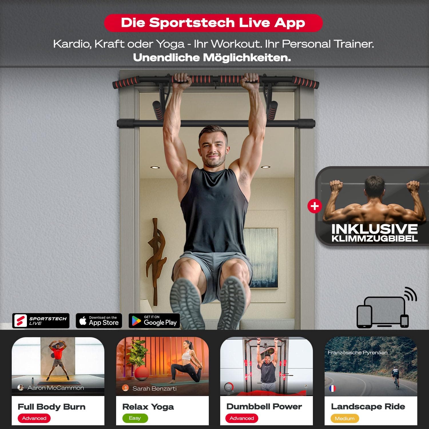 Sportstech Pullmate Klimmzugstange Türrahmen ohne Schrauben – Bild 7