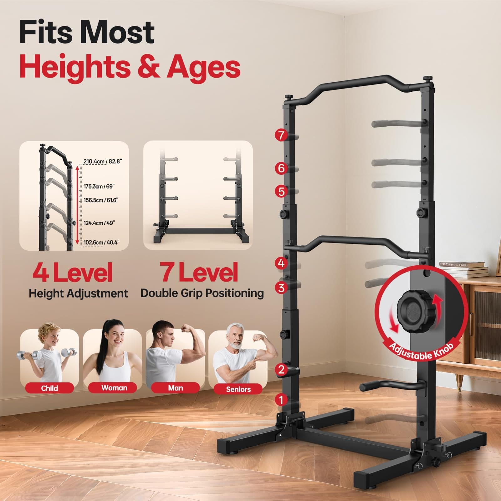 JOROTO Pliable Power Tower Barre de Traction & Dip Station – Bild 2