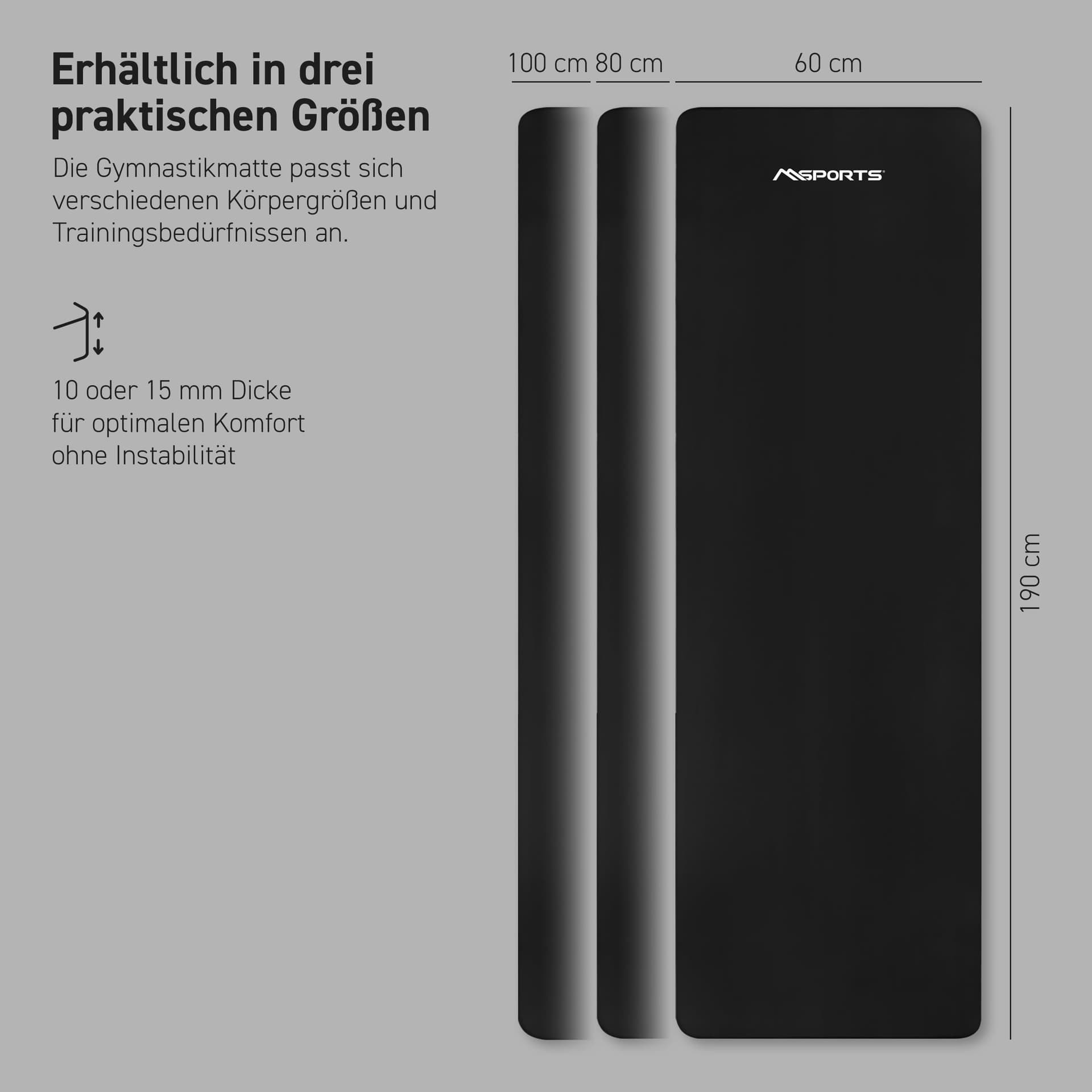 MSPORTS Gymnastikmatte Premium inkl. Tragegurt + – Bild 7
