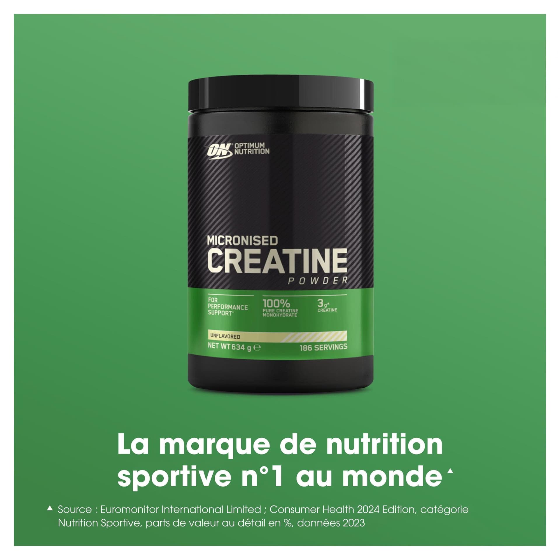 Optimum Nutrition Créatine Micronisée en Poudre, Sans Arôme, 634g – Bild 2