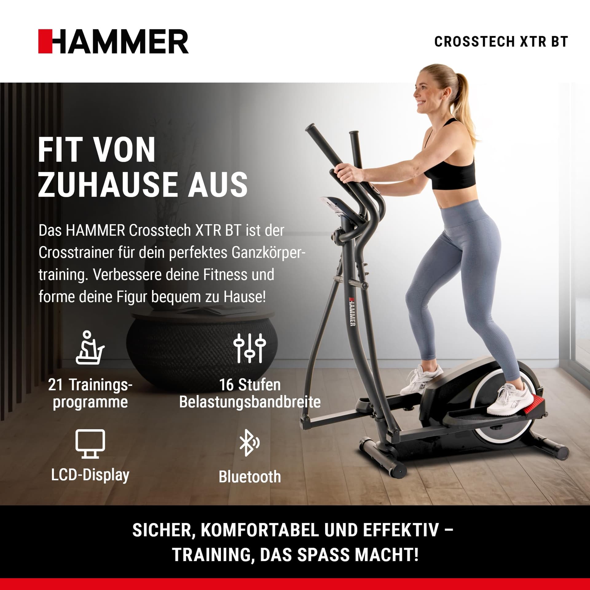 HAMMER Crosstrainer Crosstech XTR BT – Bild 2
