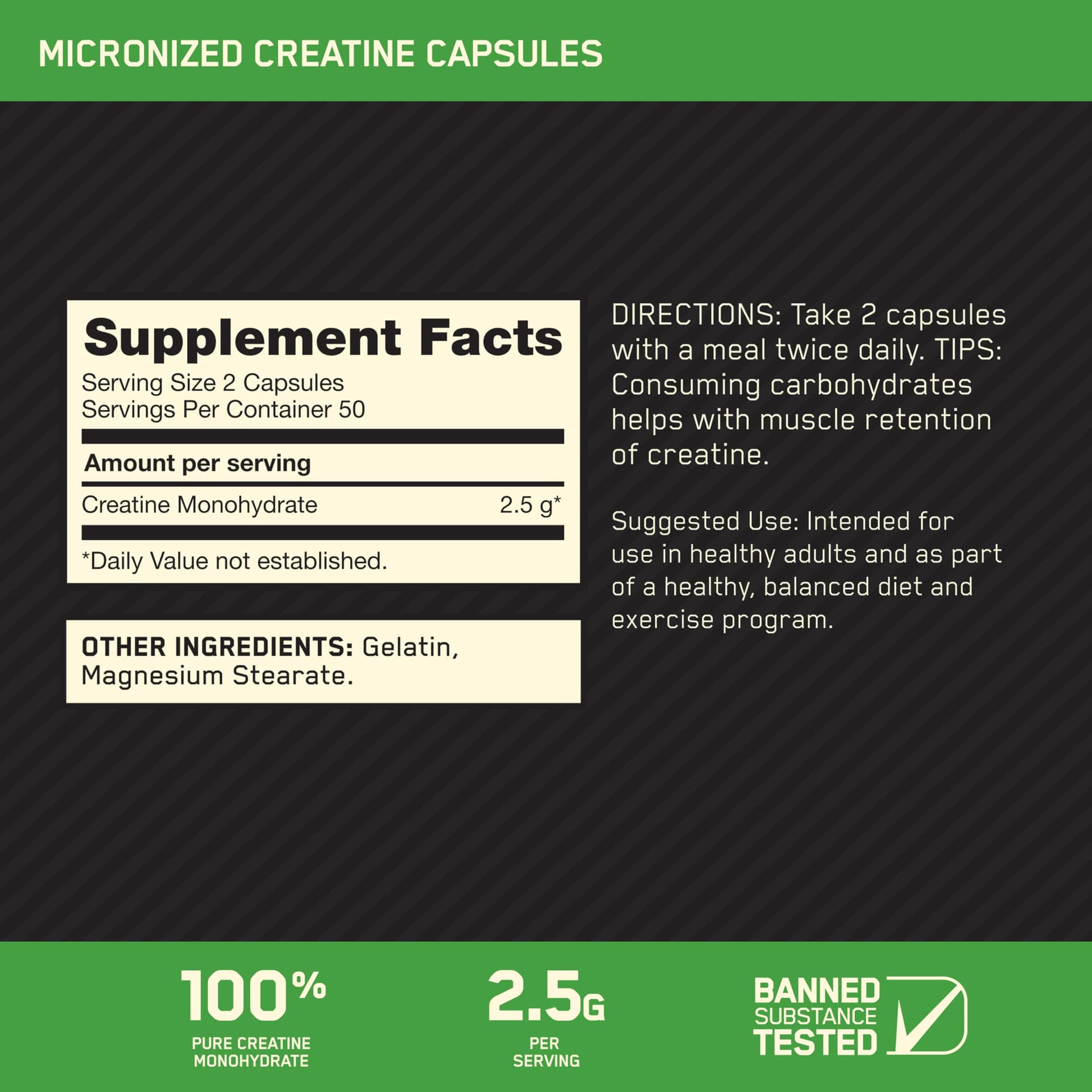 Optimum Nutrition Micronized Creatine Monohydrate Capsules – Bild 2