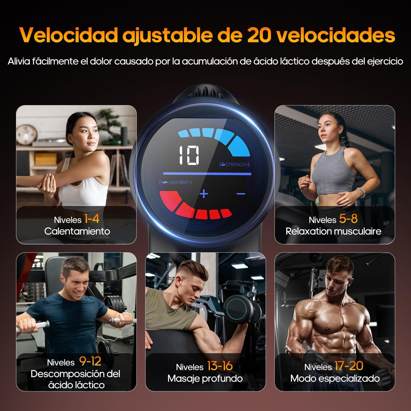 AERLANG Pistola de Masaje Muscular con Calor – Bild 5