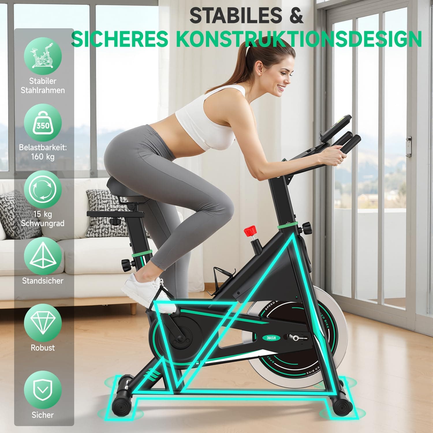 DMASUN [2026 Aktualisiert] Heimtrainer Fahrrad – Bild 2