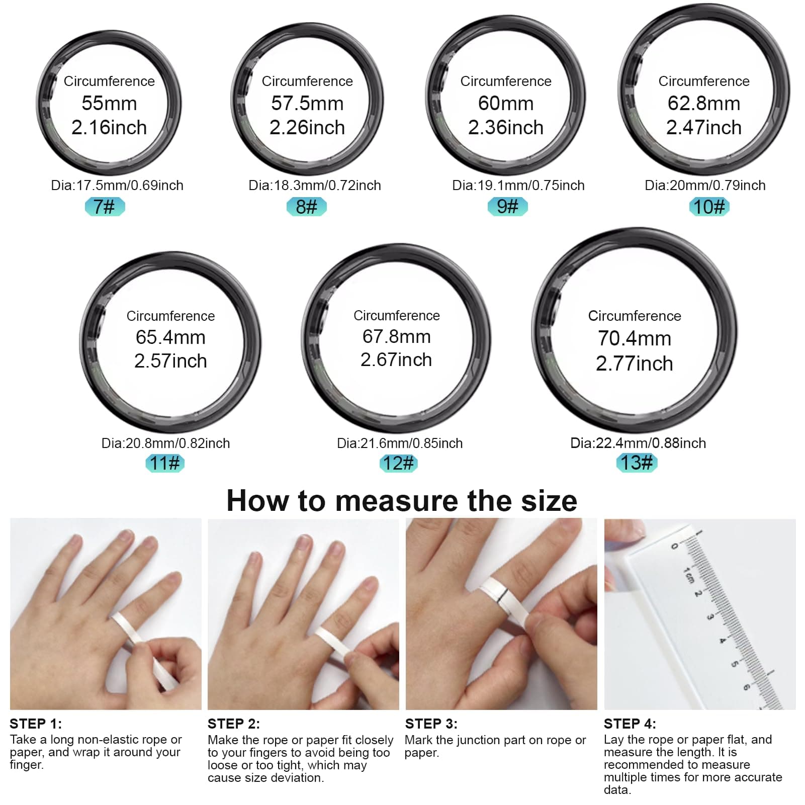 Domhong Smart Ring voor dames en heren – Bild 2