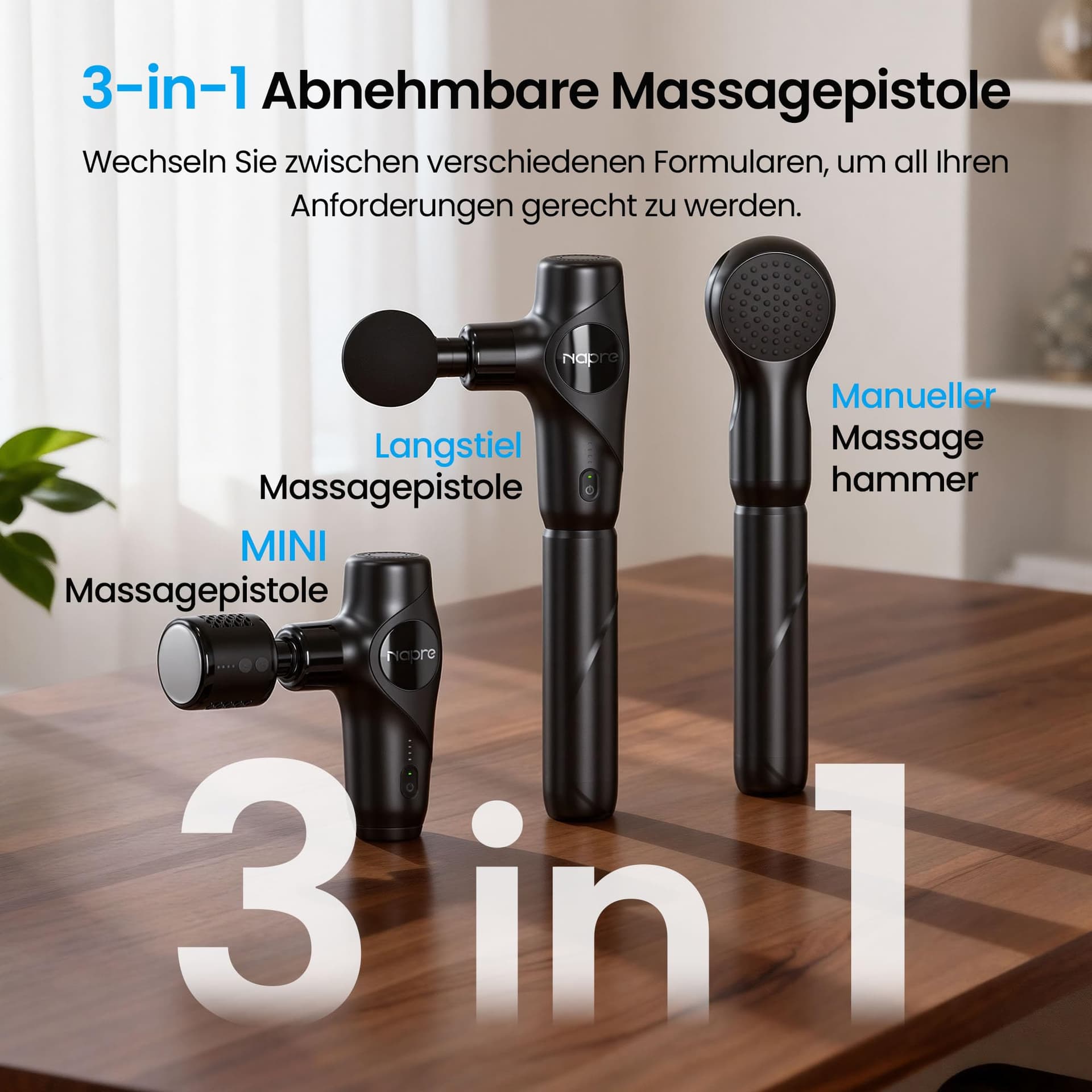 Massagepistole mit Wärme und Kälte,NAPRE 3-in-1 Mini – Bild 2