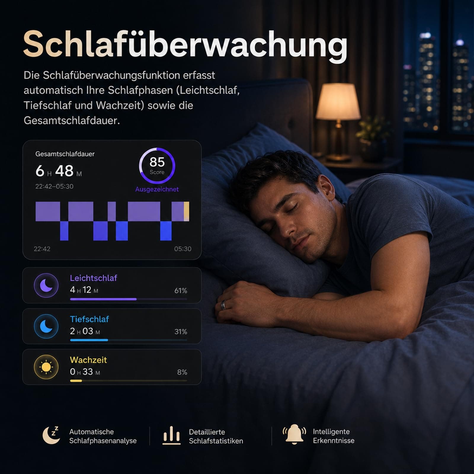 findtime Smart Ring Fitness Ring Tracker Smartringe für Herren Damen – Bild 5