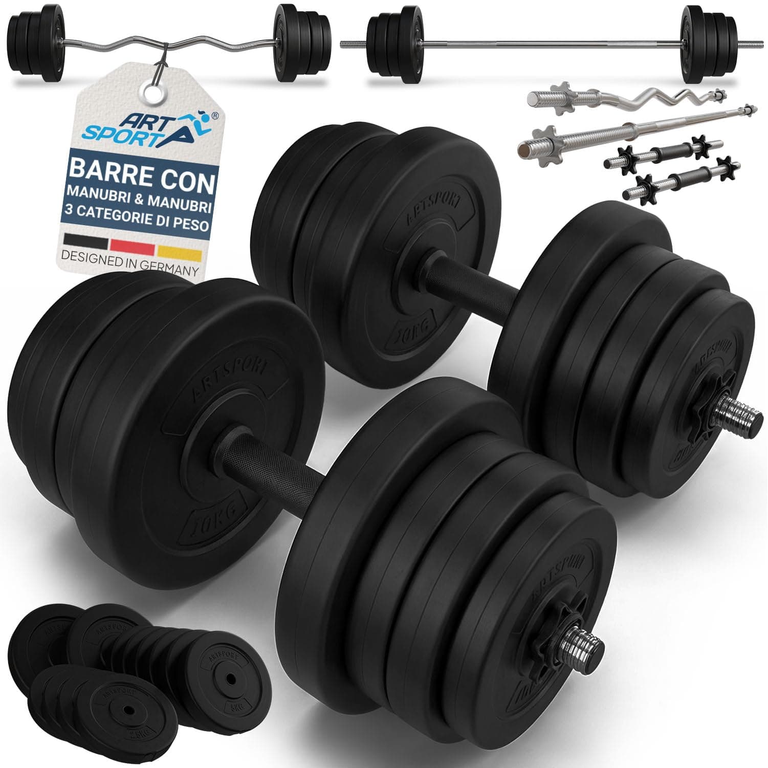 ArtSport ArtSport set di manubri corti 3in1 con 2 manubri