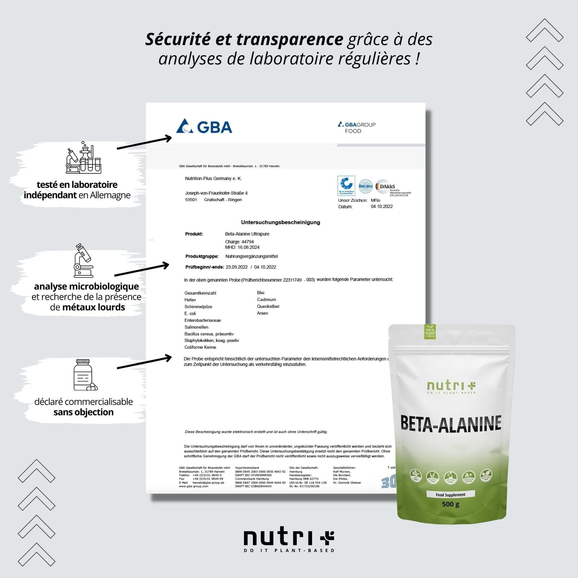Nutri + Beta Alanin Pulver 500 g – Bild 5