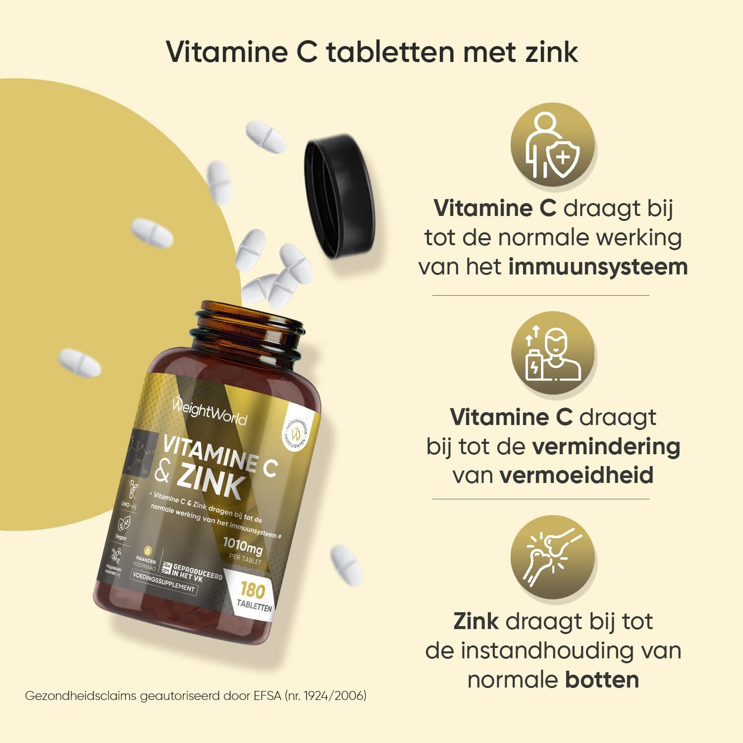 WeightWorld Vitamine C en Zink tabletten - 1000 mg – Bild 3