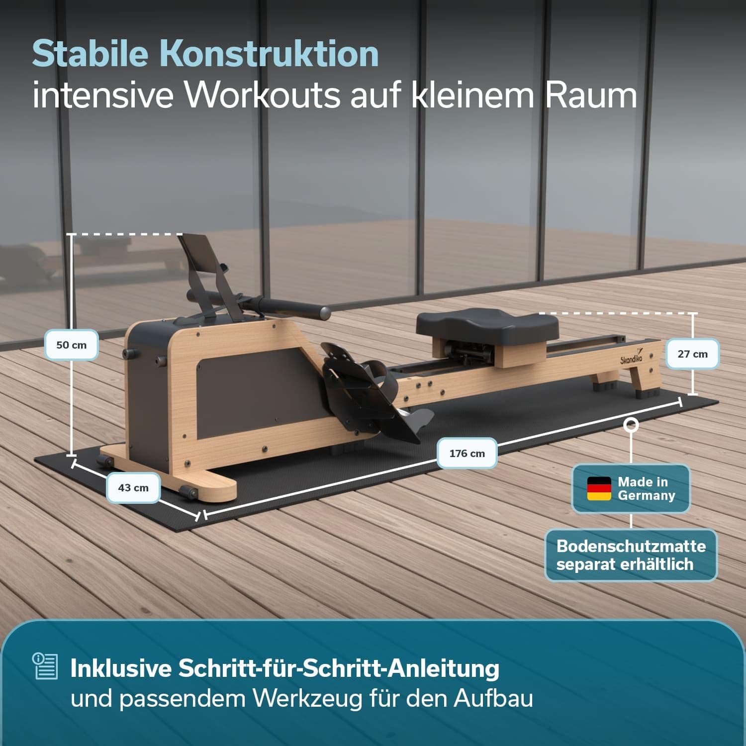 Skandika Rudergerät für Zuhause Torin P6-G – Bild 7