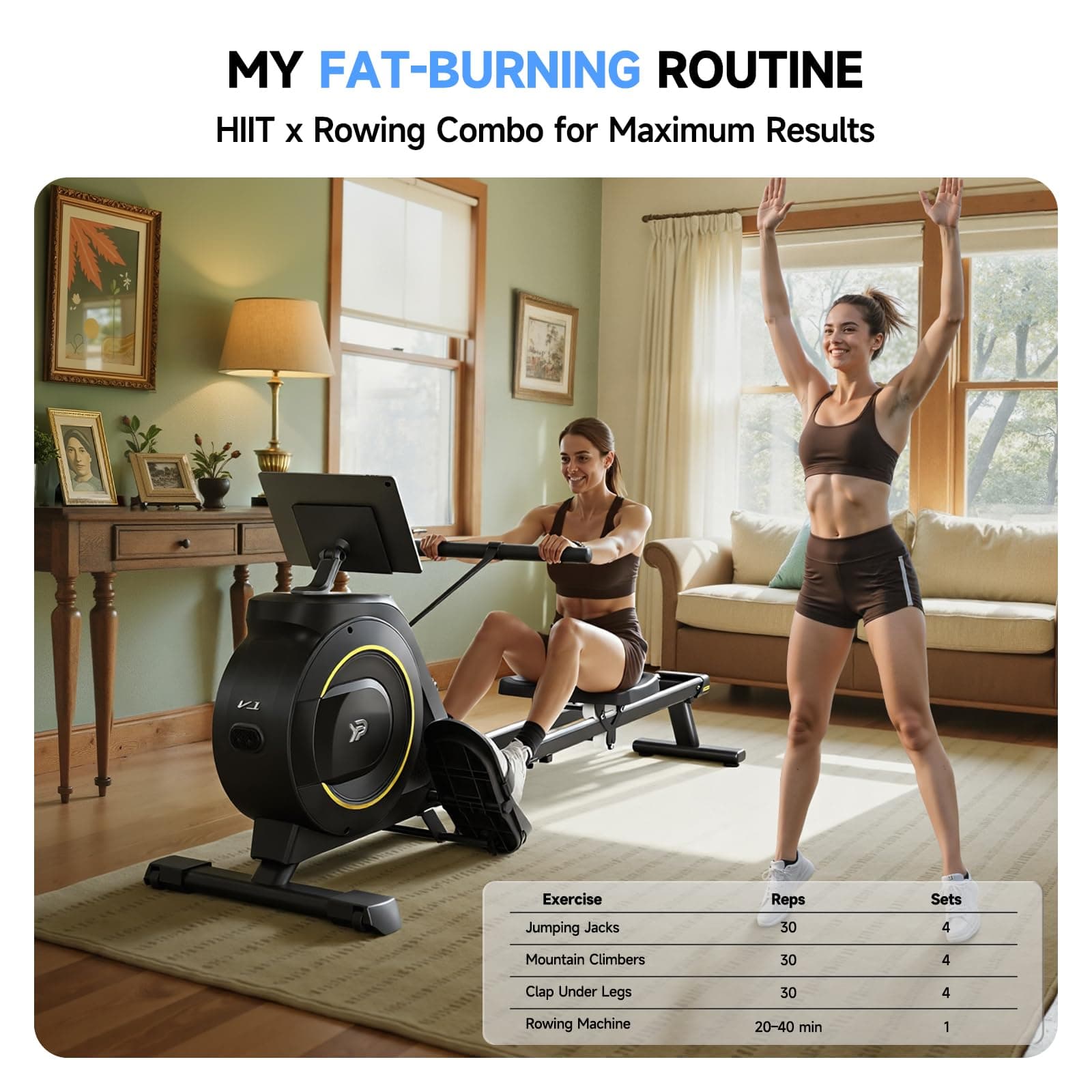 YPOO Rowing Machine for Home, 350 LB – Bild 5