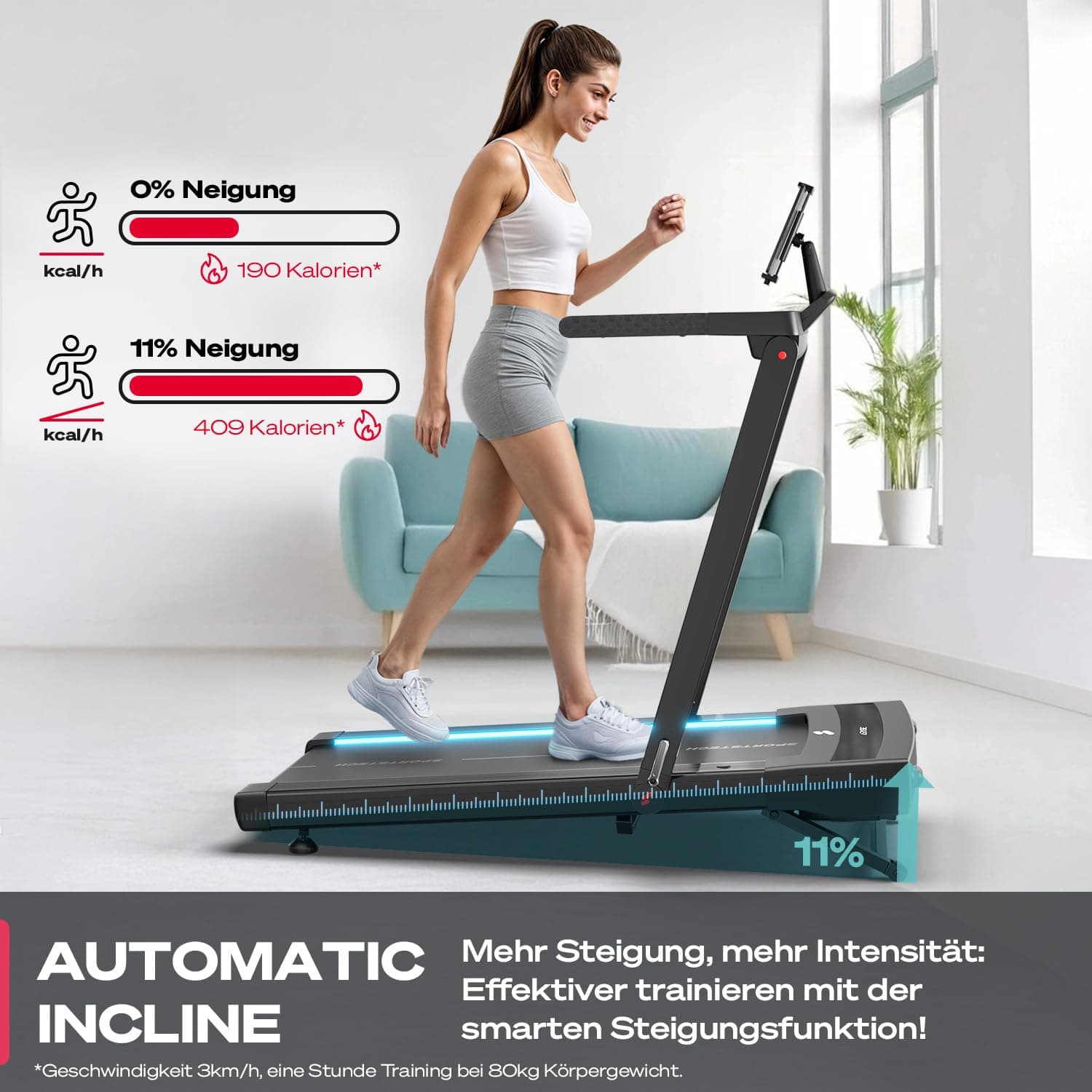 Sportstech Laufband klappbar mit 11% Steigung – Bild 3