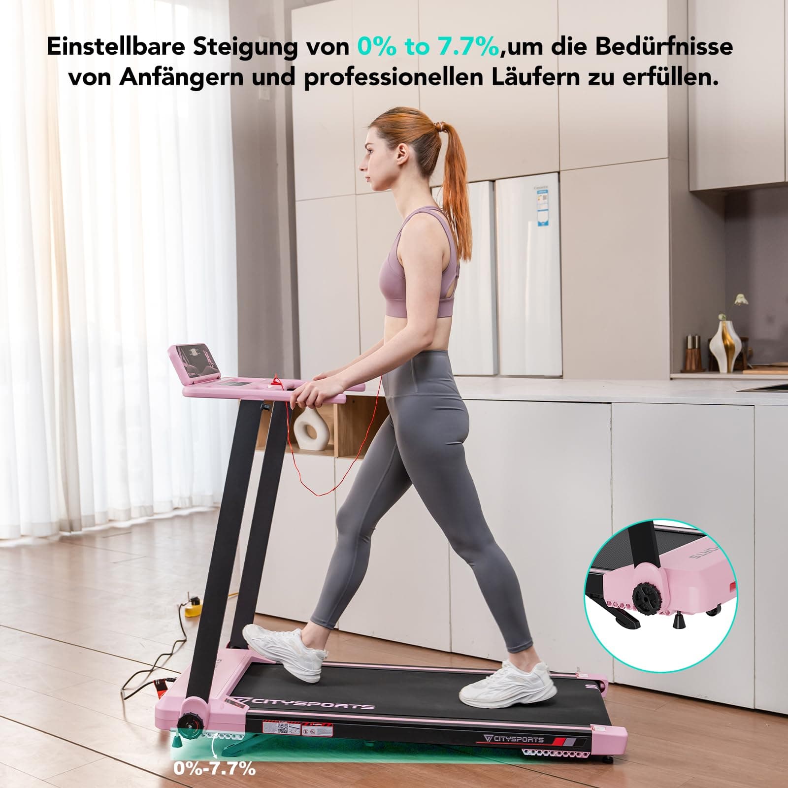 CITYSPORTS Elektrisches Laufband,Klappbares Laufband für – Bild 4