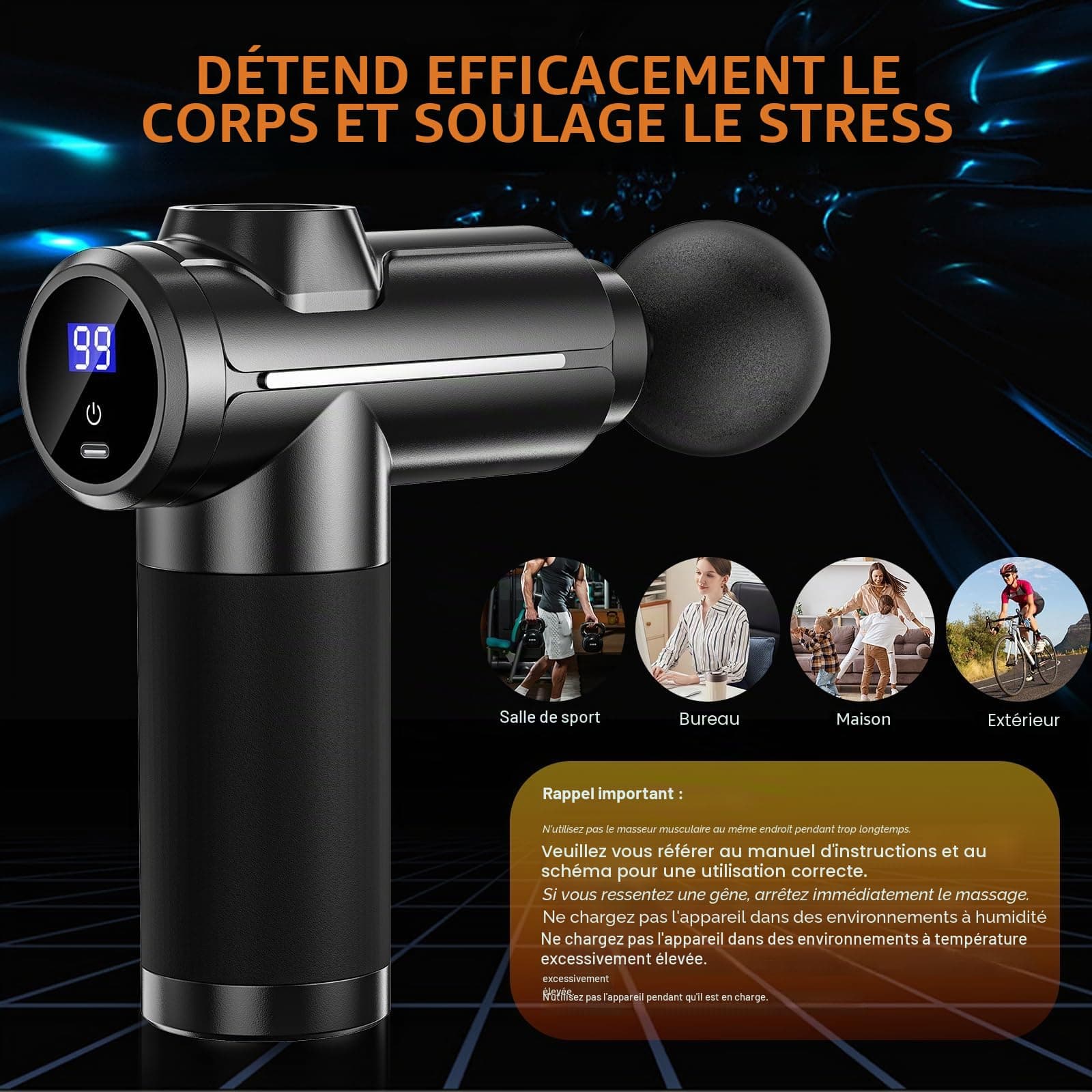 ASONINE Pistolet de Massage Musculaire – Bild 7