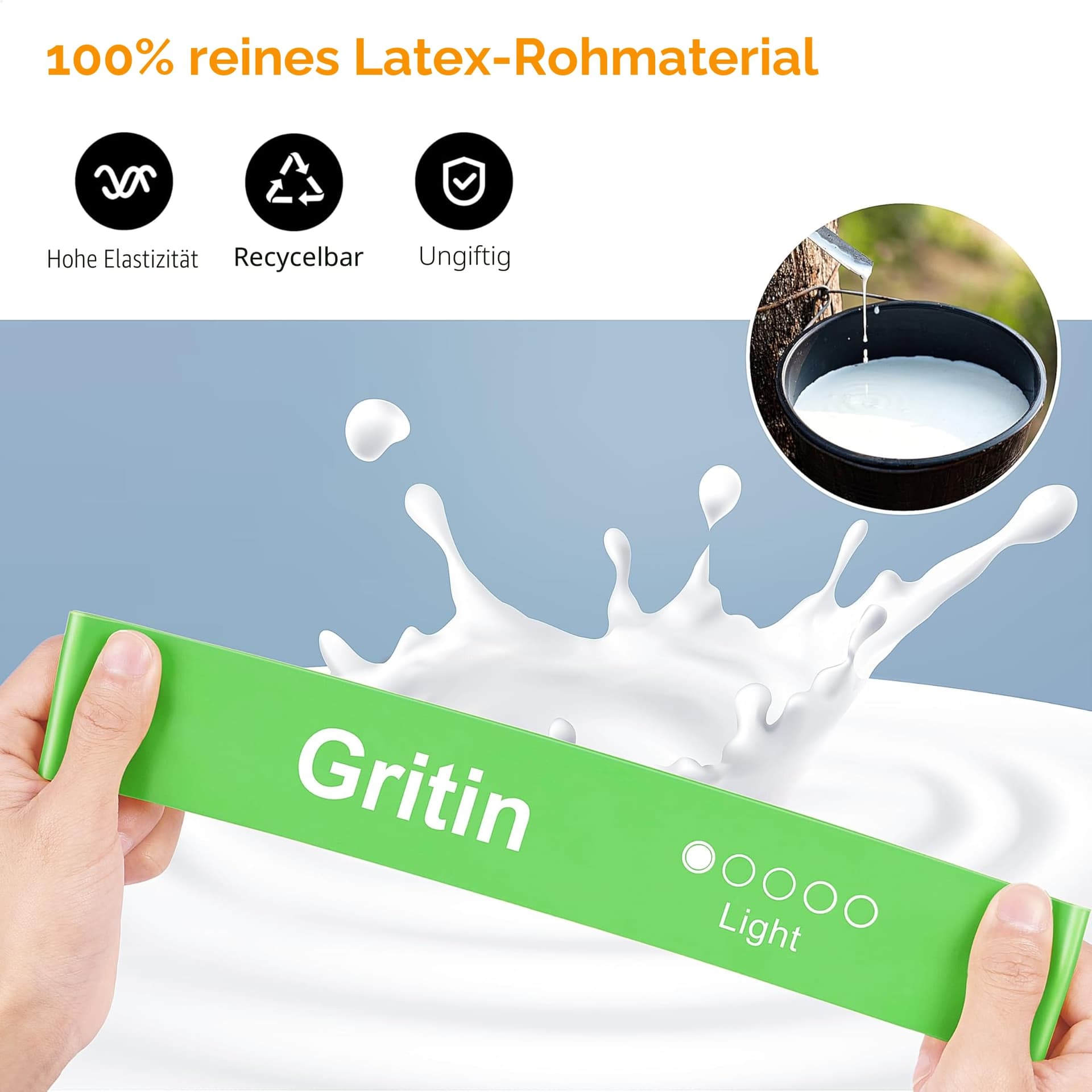 Gritin Fitnessbänder [5er Set] Widerstandsbänder mit 5 – Bild 3