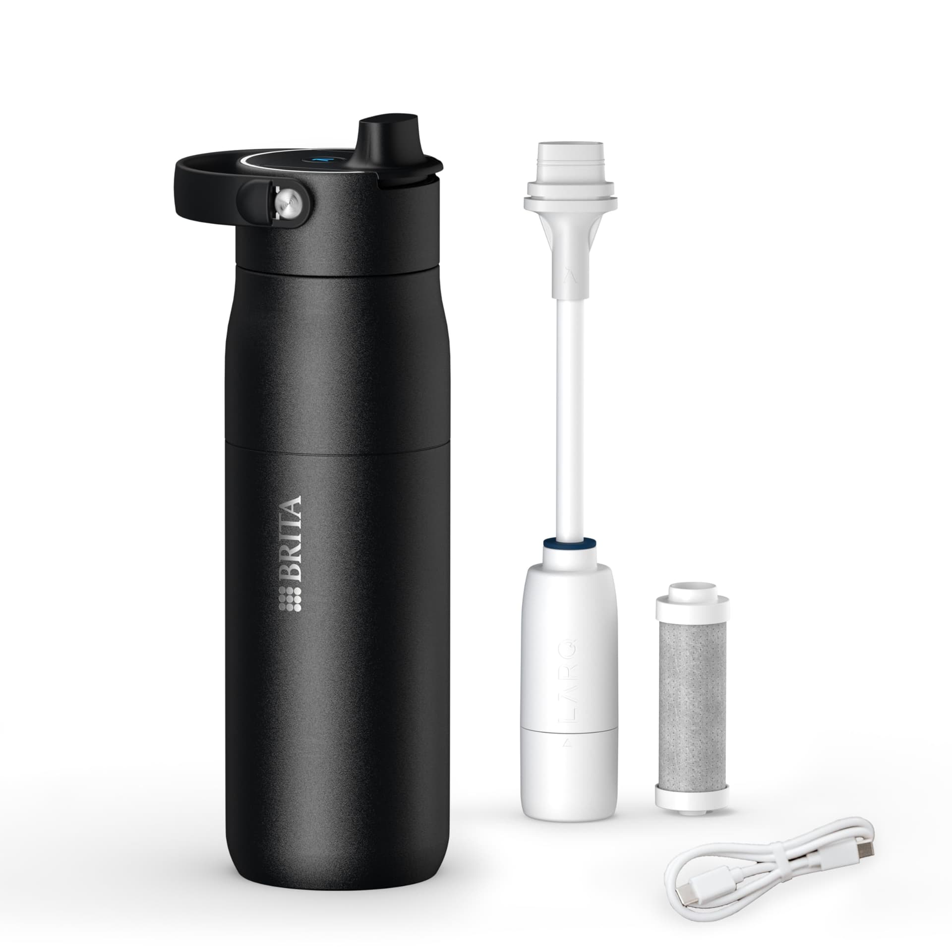 BRITA LARQ iQ Digitale Filter Trinkflasche schwarz (680 ml