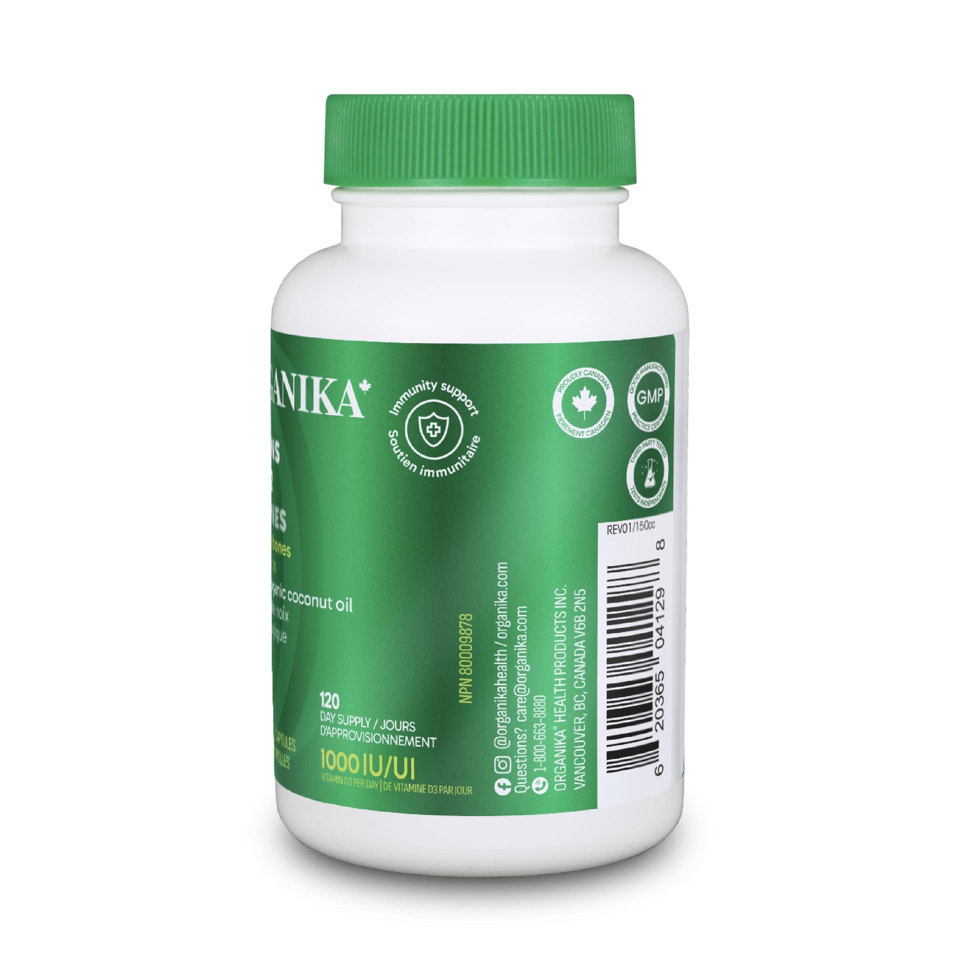 Organika Vitamin D3 + K2 (MK7)- 1000IU D3 and 120mcg K2 per – Bild 5