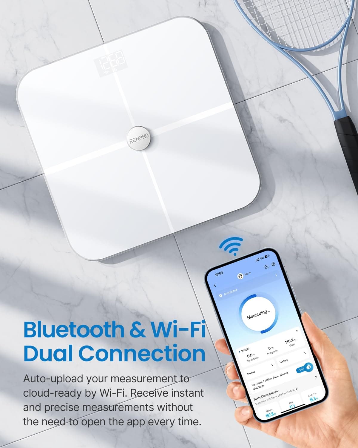 RENPHO WiFi Slimme Weegschaal met Lichaamsvetweegschaal – Bild 3