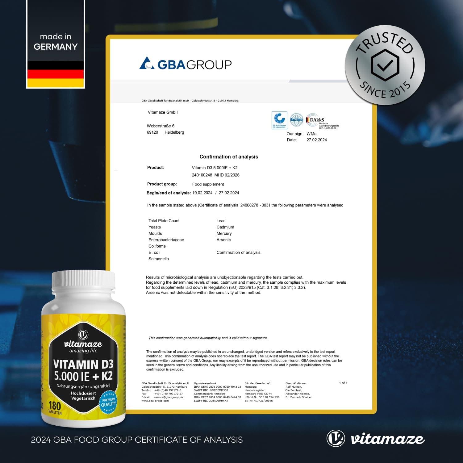 Vitamaze - amazing life Vitamin D3 K2 5000 IE mit Vitamin K2 MK7 All Trans Form, 2+ Jahre Vorrat, 180 Tabletten – Bild 7