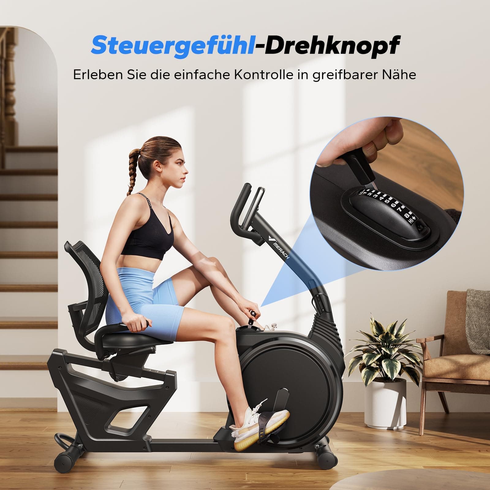 MERACH Liegeergometer für Zuhause mit 8 verstellbaren – Bild 5