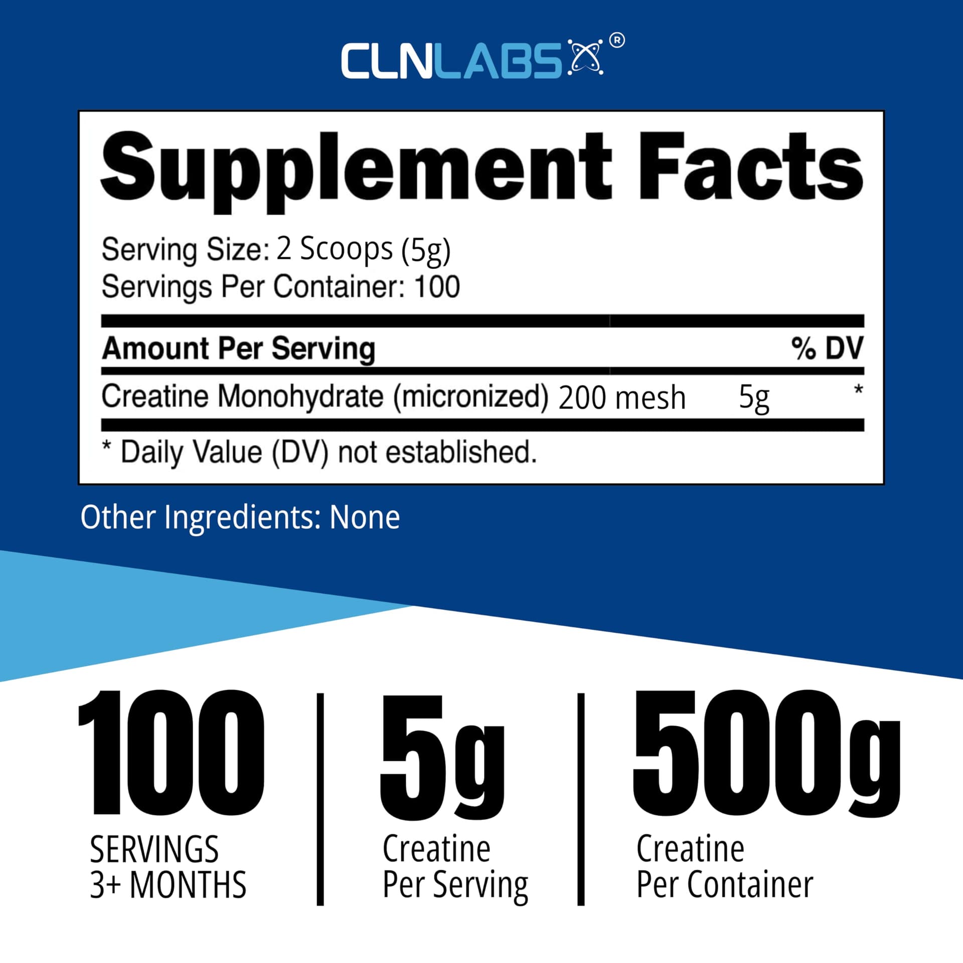CLN Labs Creatine Monohydrate Powder - 500g – Bild 5