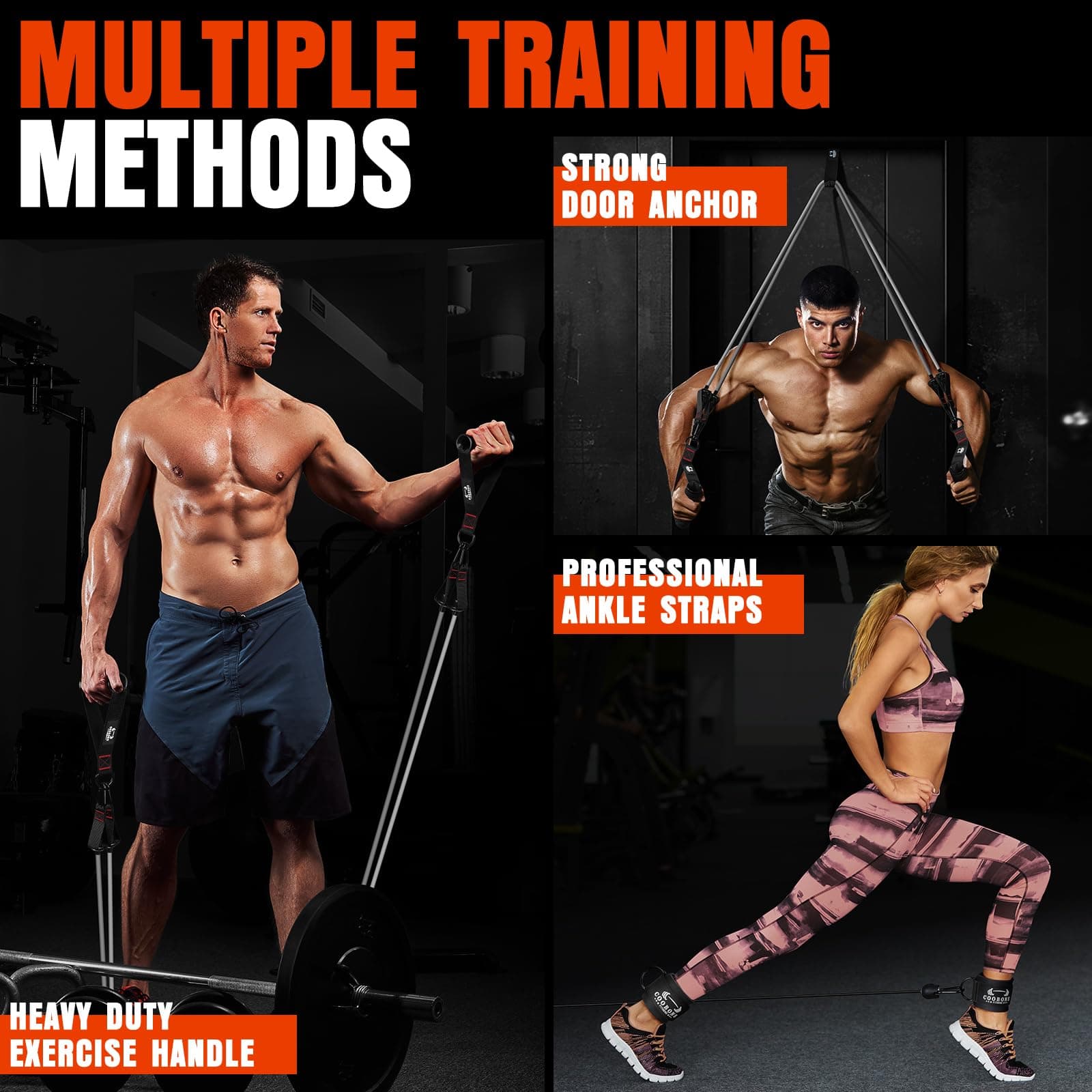 COOBONS FITNESS Heavy Resistance Bands for Working Out, 300LBS – Bild 6