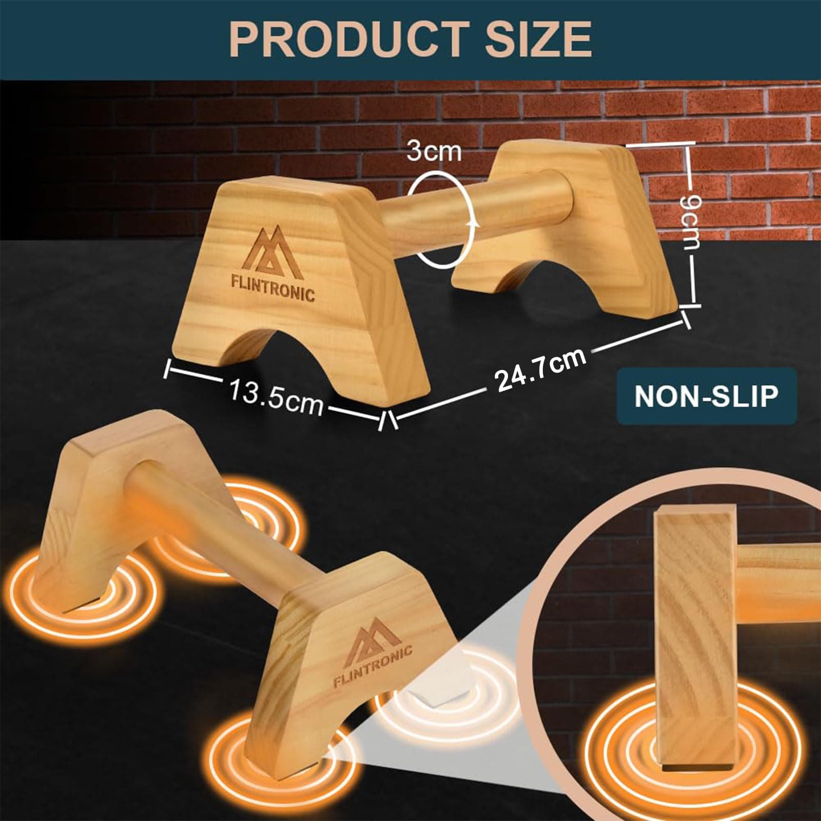 flintronic Push-upgrepen van hout – Bild 2