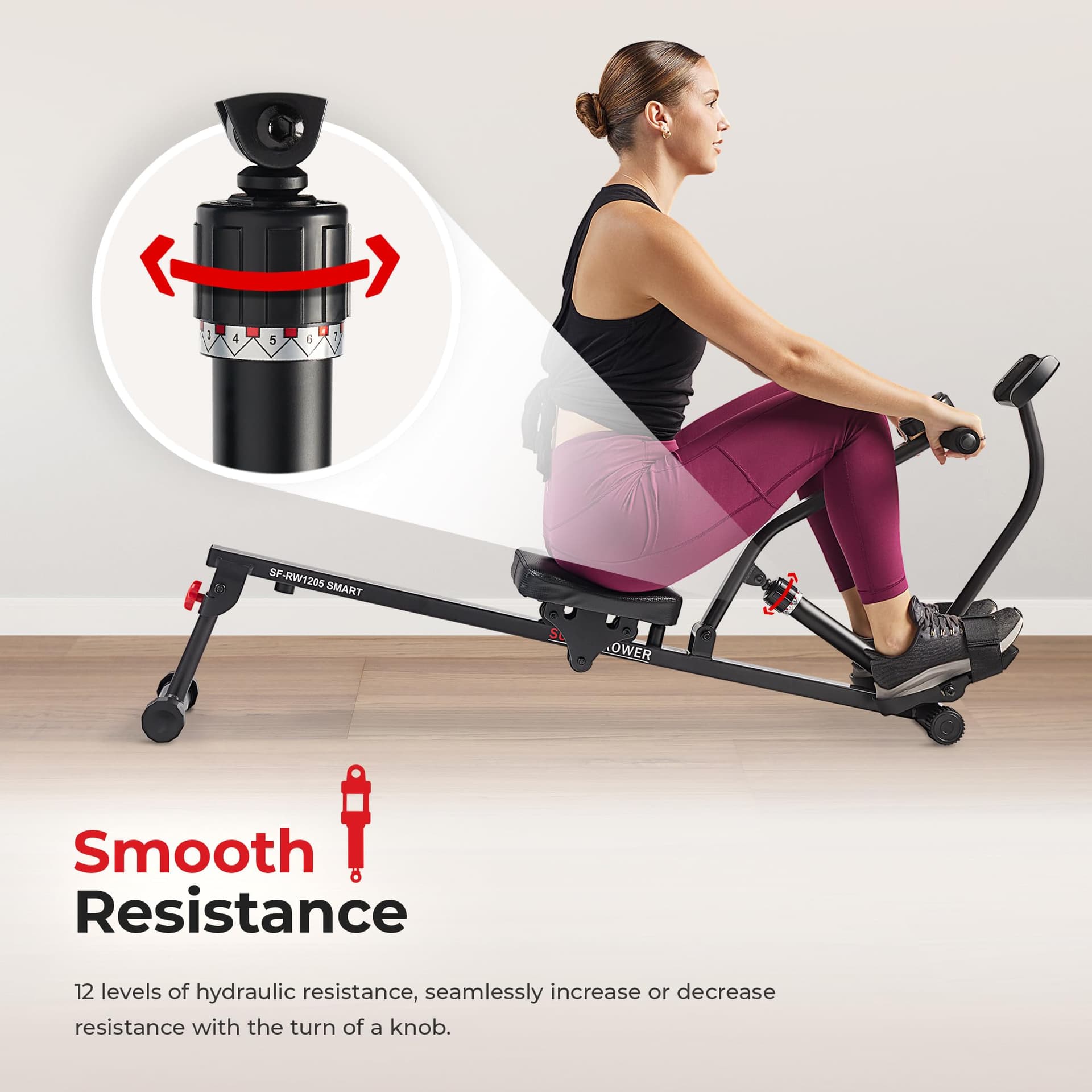Sunny Health & Fitness Máquina de Remo Compacta y Ajustable – Bild 6