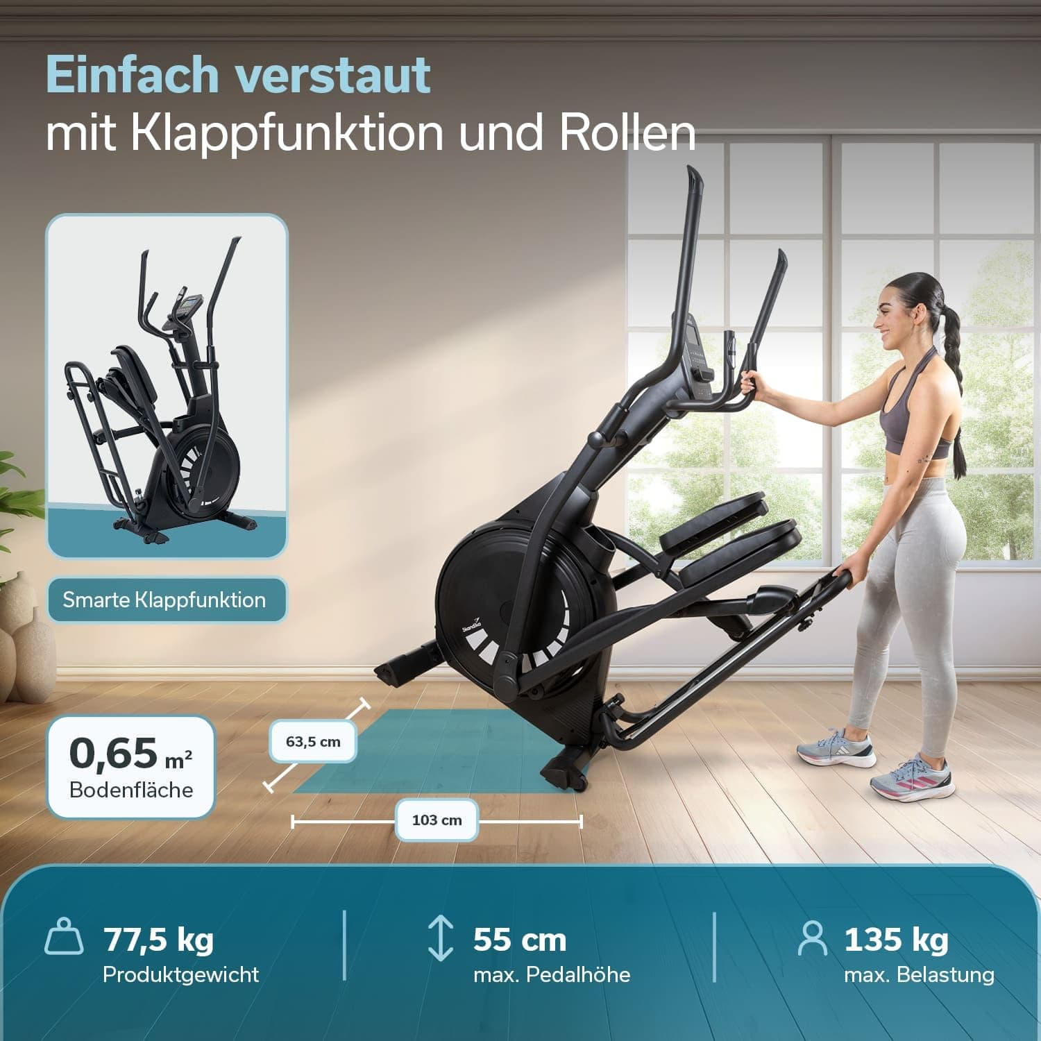 Skandika Crosstrainer für Zuhause Carbon P23 – Bild 3