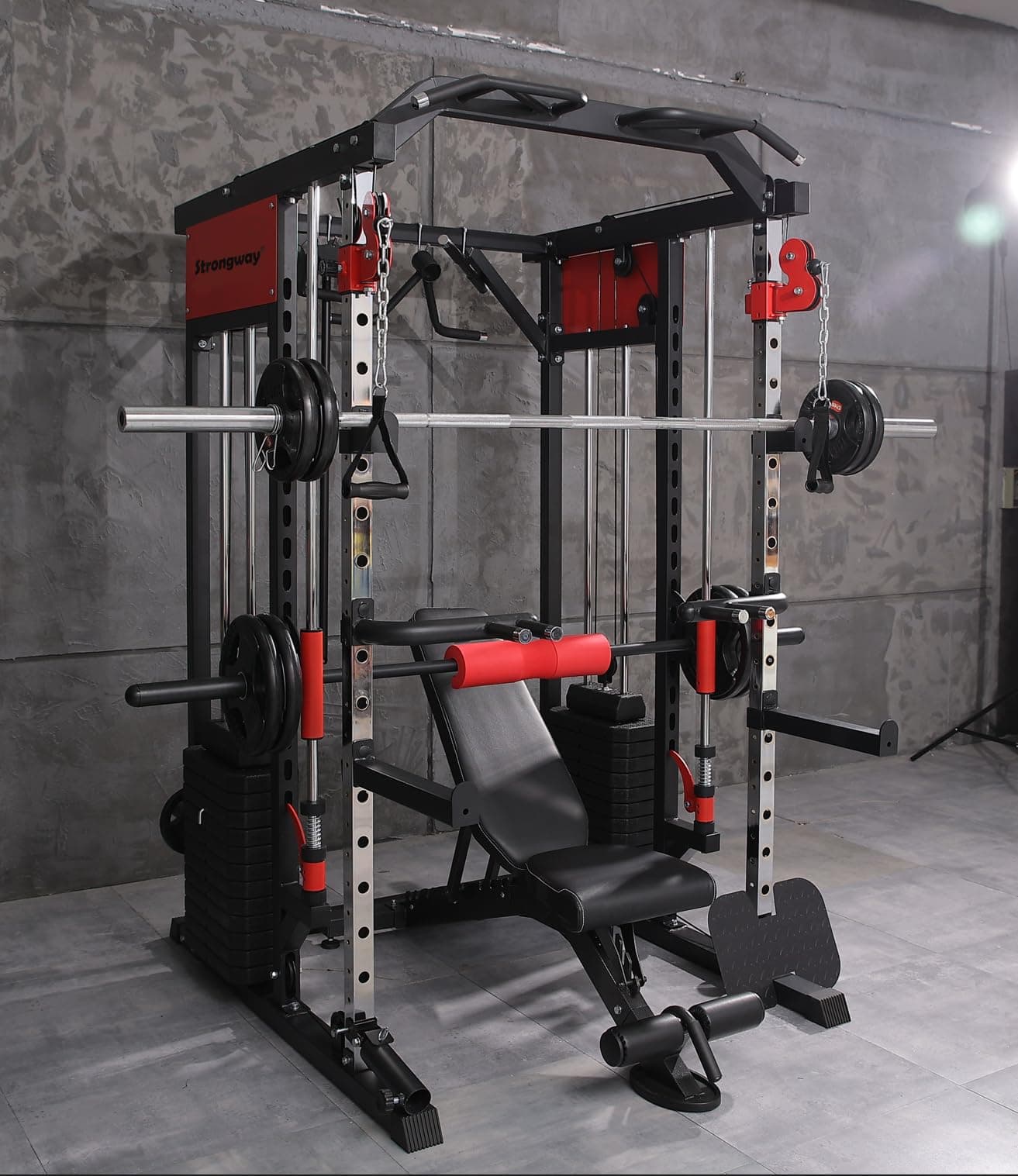 Strongway Multi Gym Smith Machine with Weights 177KG – Bild 5