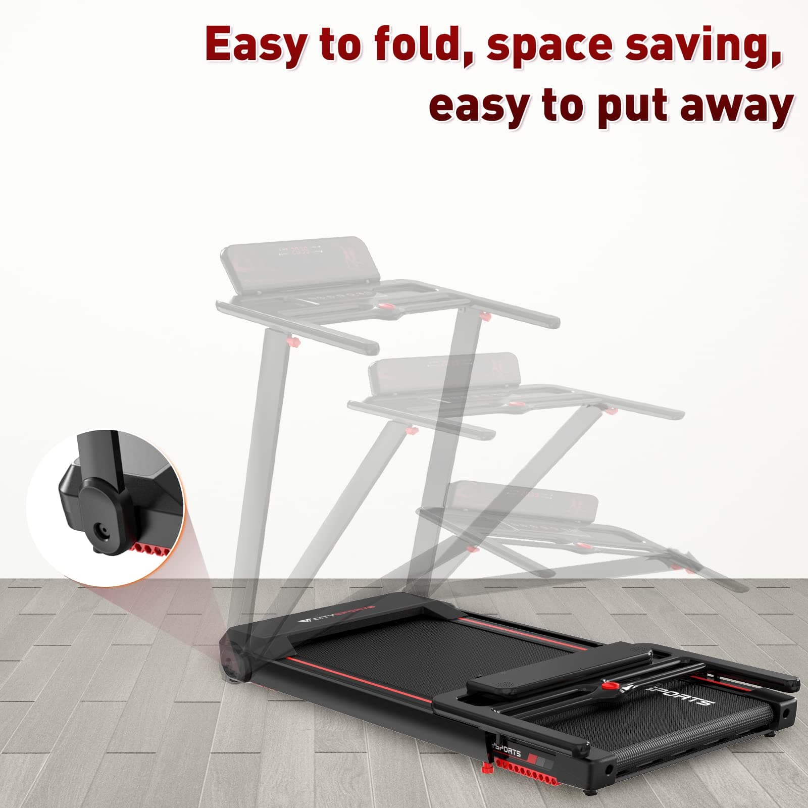 CITYSPORTS Tapis Roulant Elettrico Pieghevole 1-12km/h – Bild 5