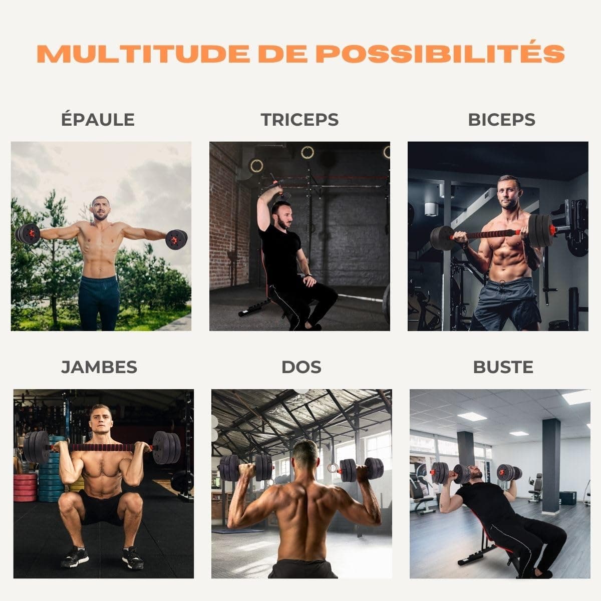 Mobiclinic ® fitness, Mancuernas ajustables, 2 en 1, Extenfit, Peso de 2-20 kg – Bild 3