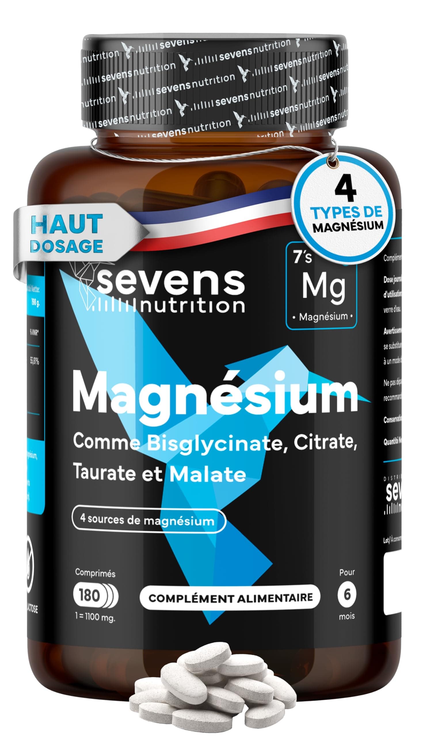 SEVENS NUTRITION Magnésium Bisglycinate + Citrate