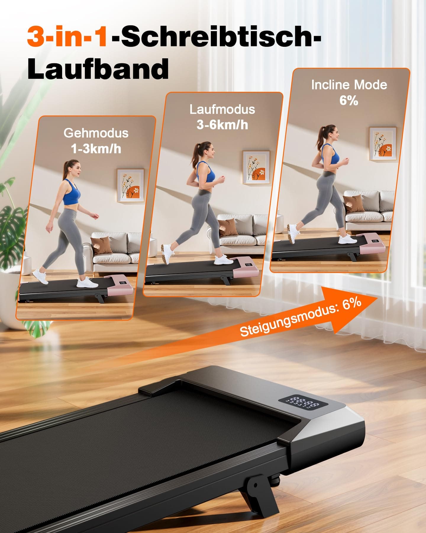 Superun Walking Pad mit Steigung max 159 KG – Bild 5