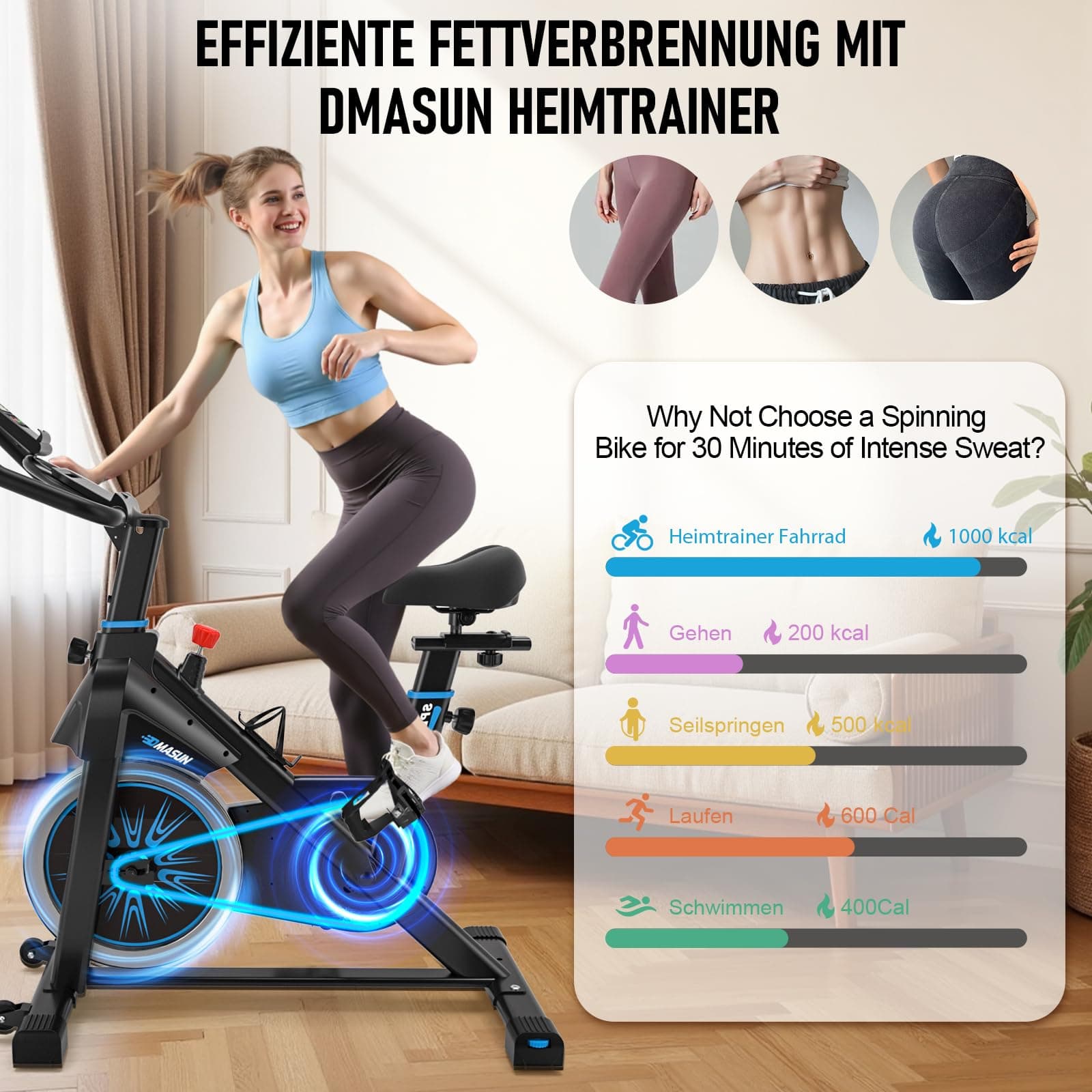 DMASUN Heimtrainer Fahrrad – Bild 5