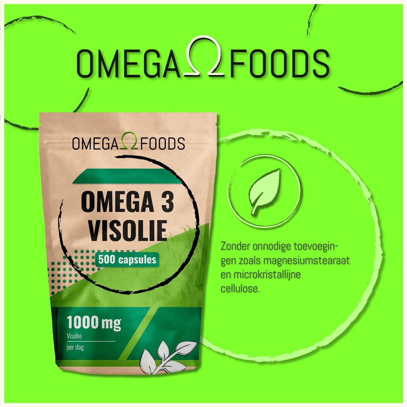 OMEGA FOODS Omega 3 Visolie 500 visoliecapsules sterk gedoseerd en super kwaliteit - 1000 mg – Bild 5