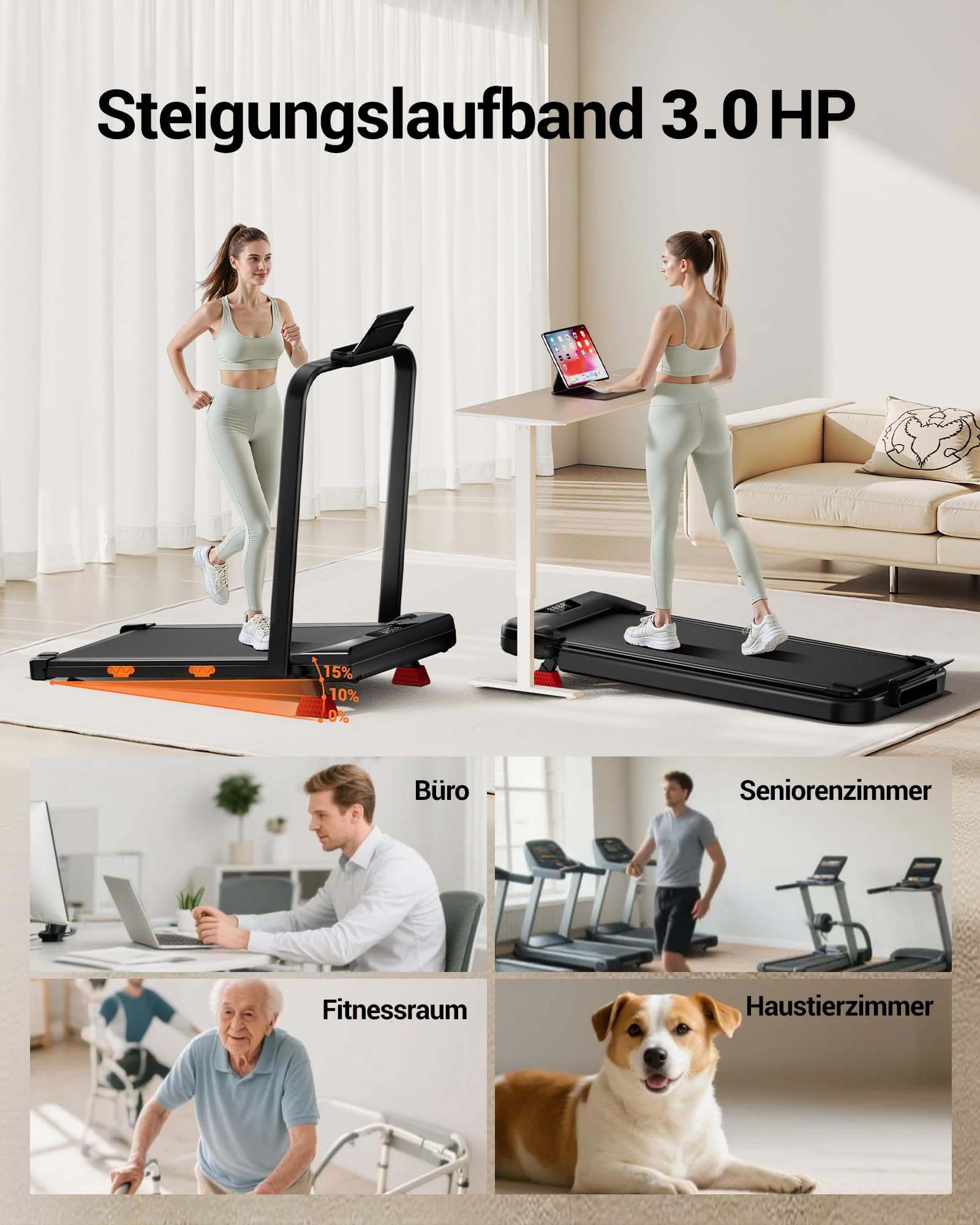 LONTEK Laufband für Zuhause klappbar – Bild 3