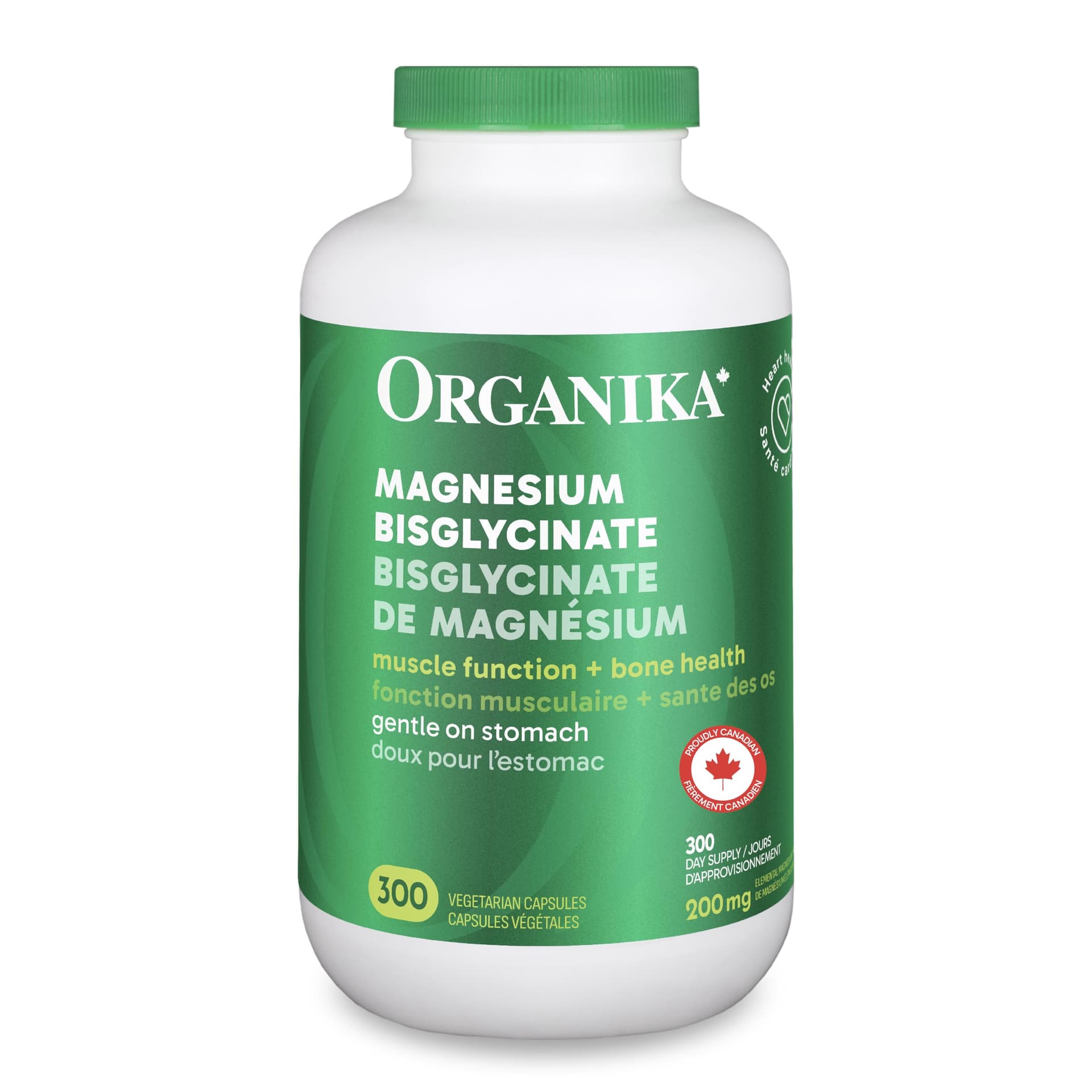 Organika Canadian-Made Magnesium Bisglycinate - 200mg