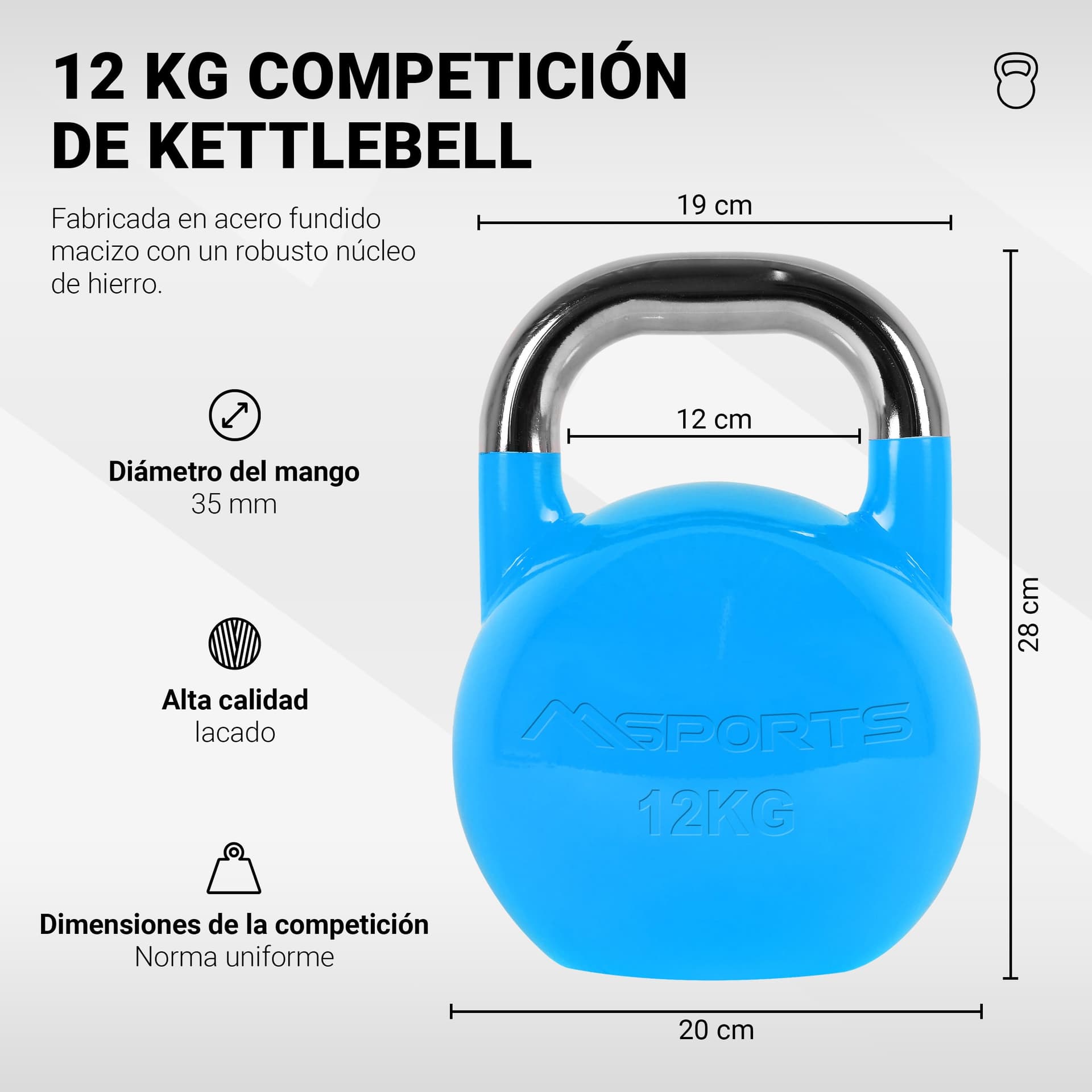 MSPORTS Kettlebell Competition 12 kg – Bild 2